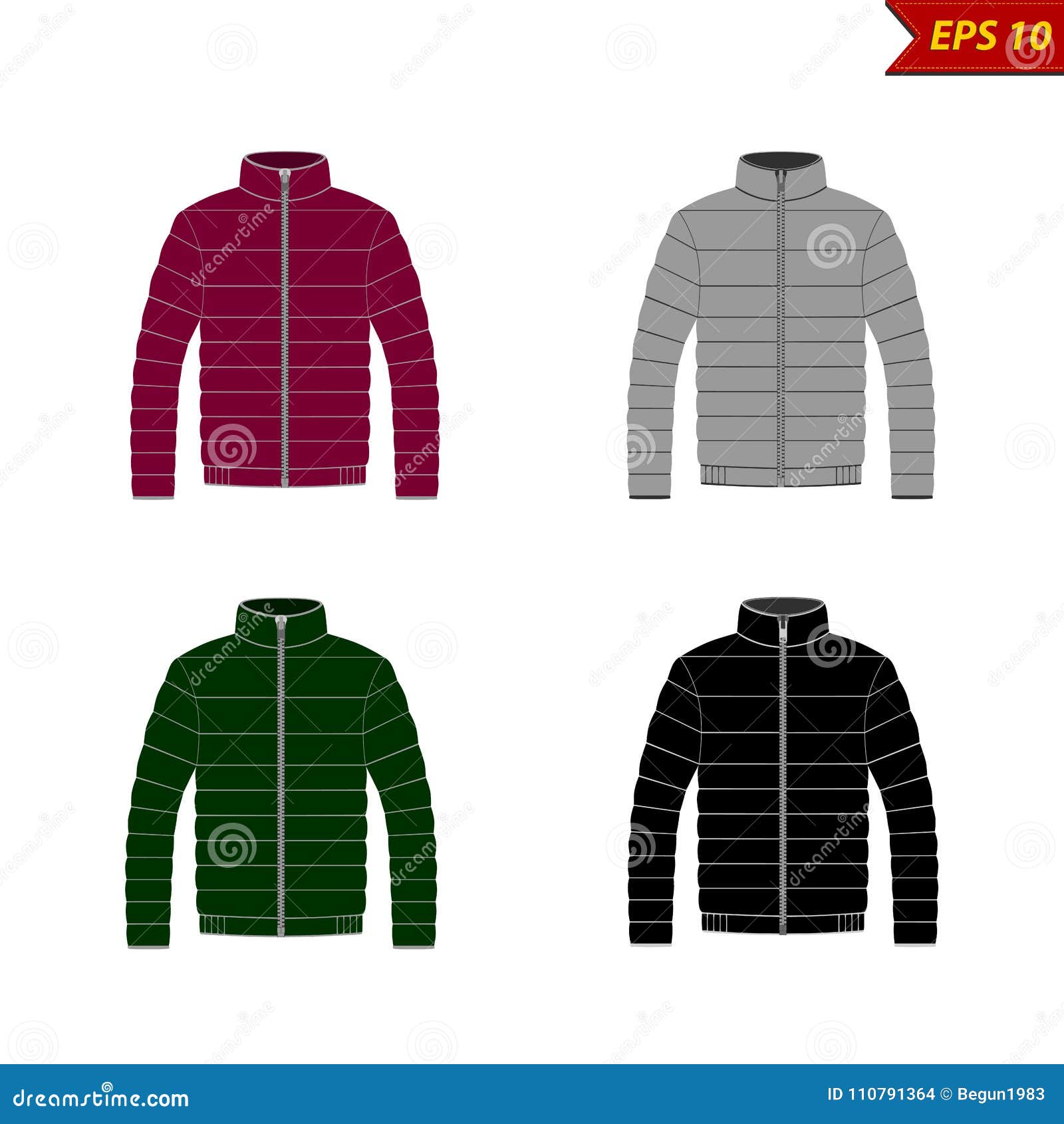 Winter Jacket Vector Illustration On White Background Stock Vector ...