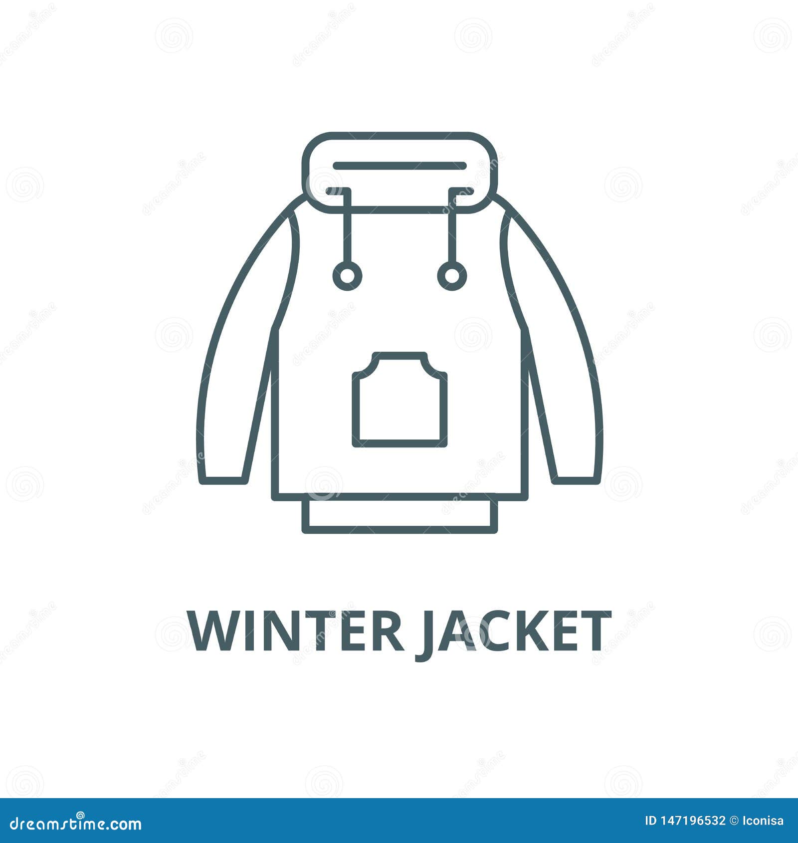 Download Winter Jacket Vector Line Icon, Linear Concept, Outline Sign, Symbol Stock Vector - Illustration ...