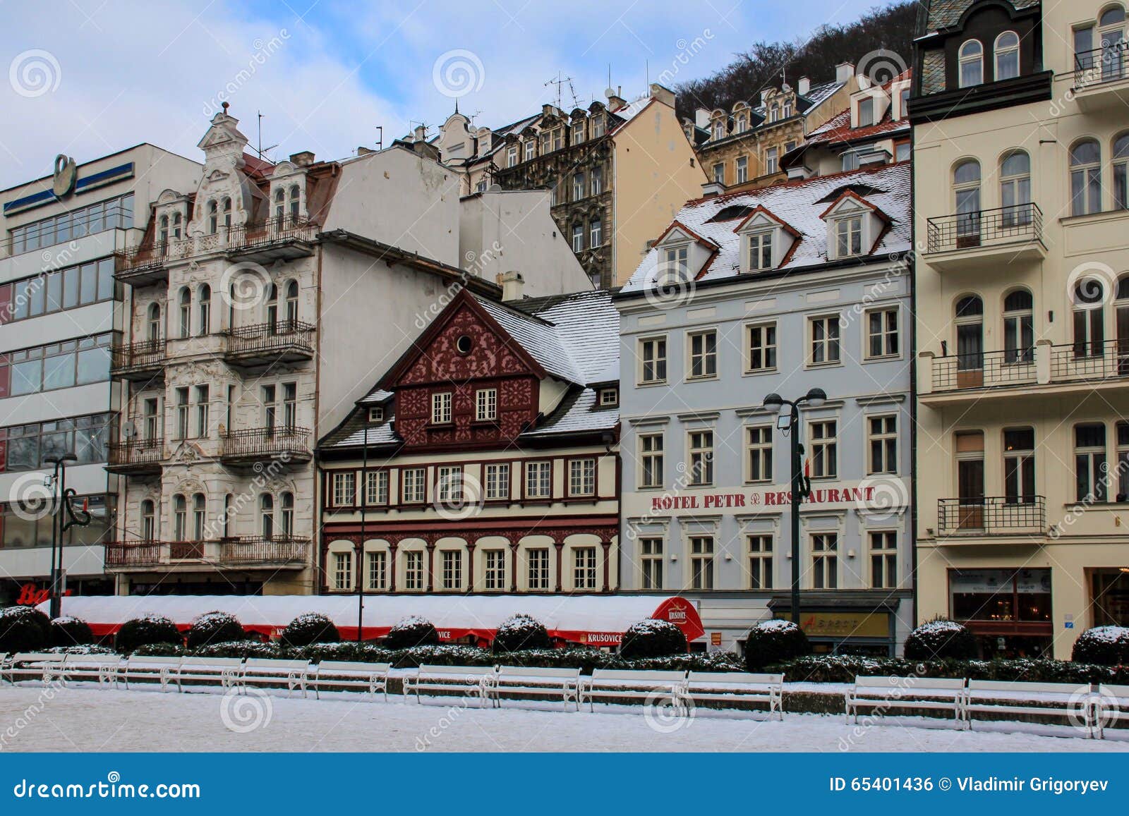Winter in Karlovy Vary editorial photo. Image of town 65401436