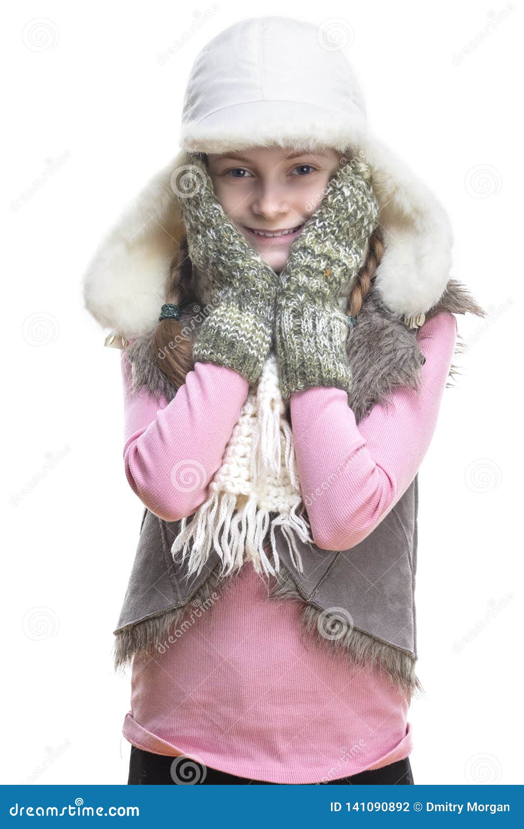 Winter Kids Fashion, Clothing and Holidays Ideas. Surprised Caucasian ...