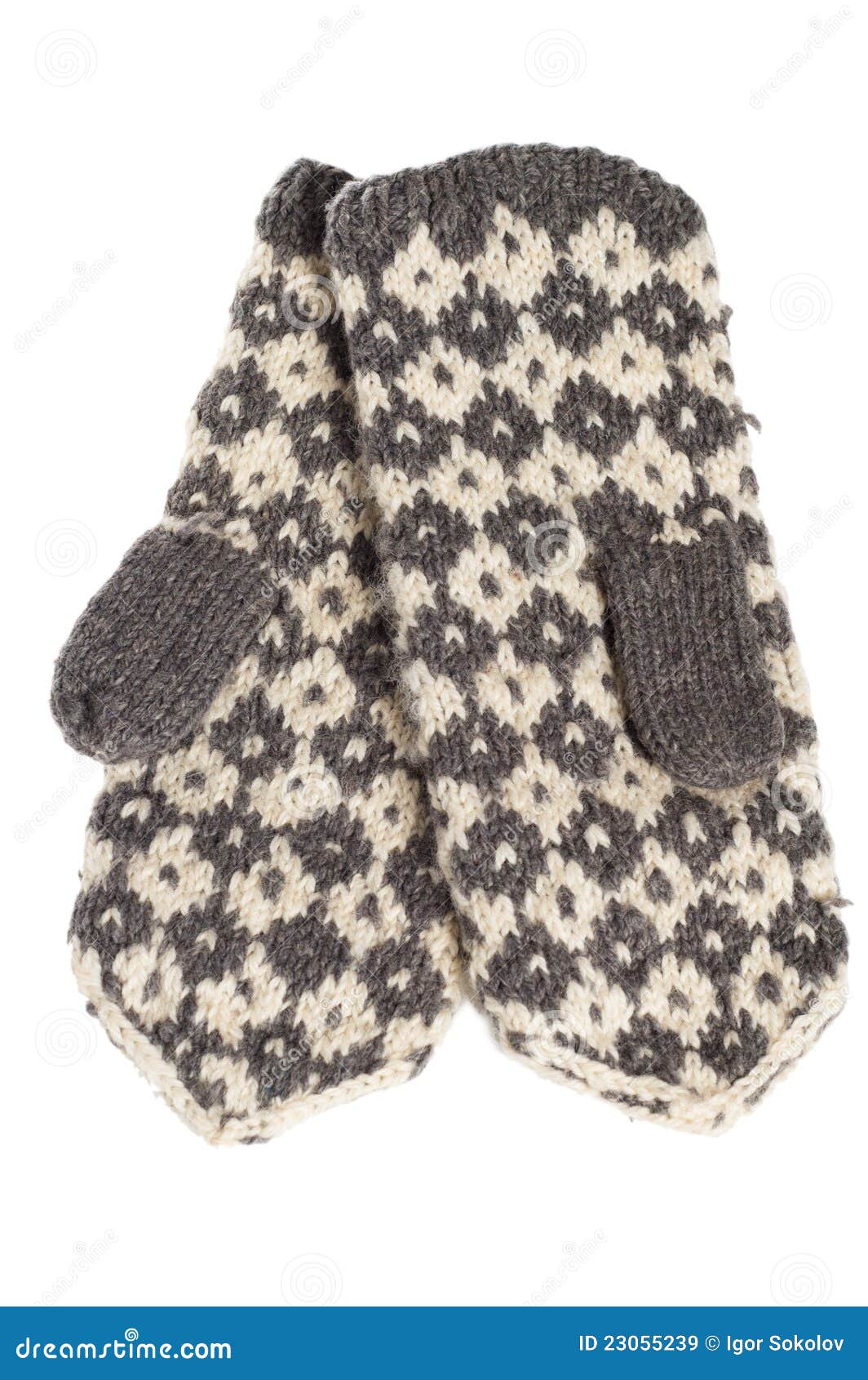 Winter knitted mittens stock image. Image of close, child 23055239