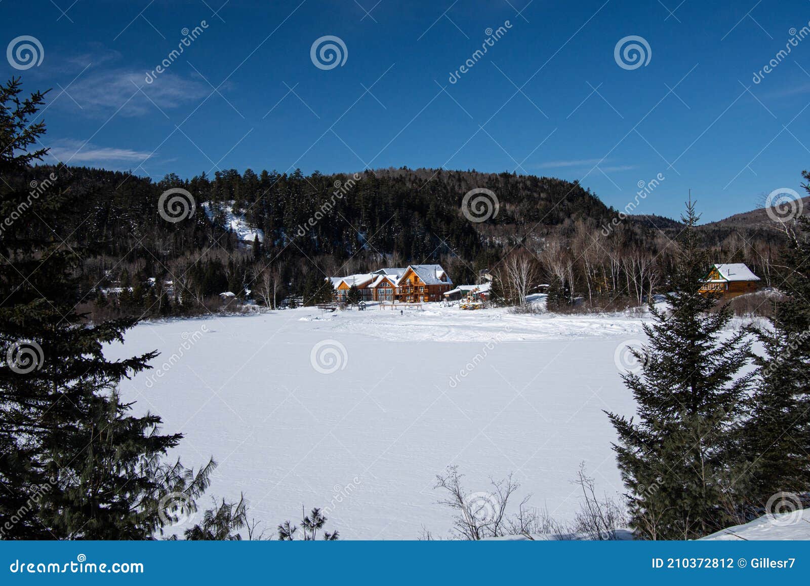 nice lake, winter landsacape on the countryside