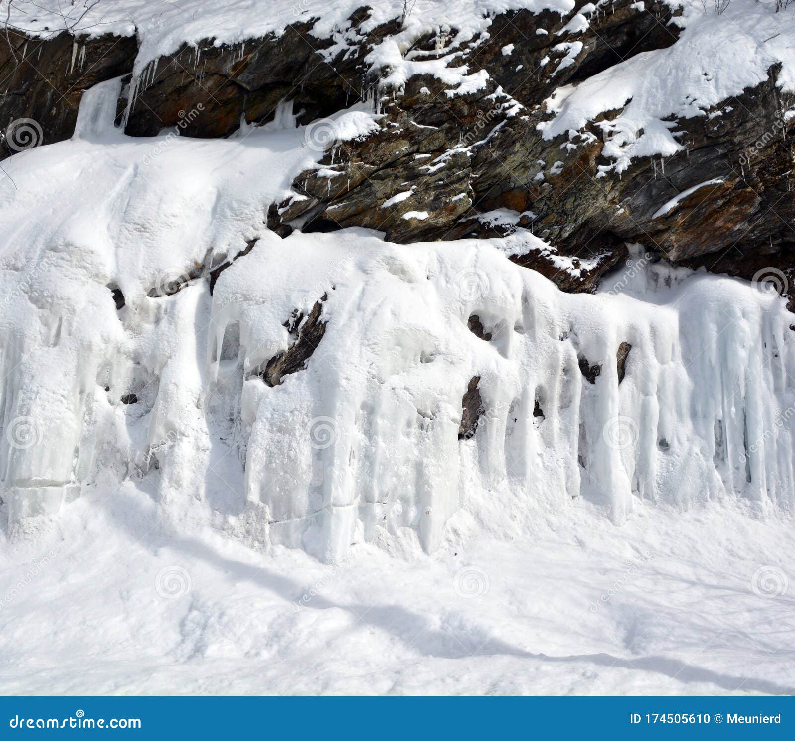 winter landscape ice wall in sutton mountain