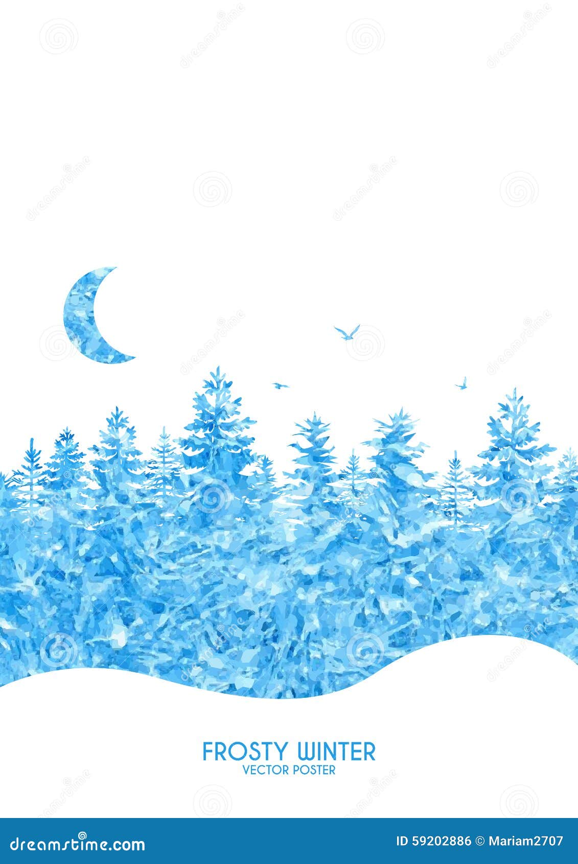 Winter Landscape Icy Poster Stock Vector - Illustration of template ...