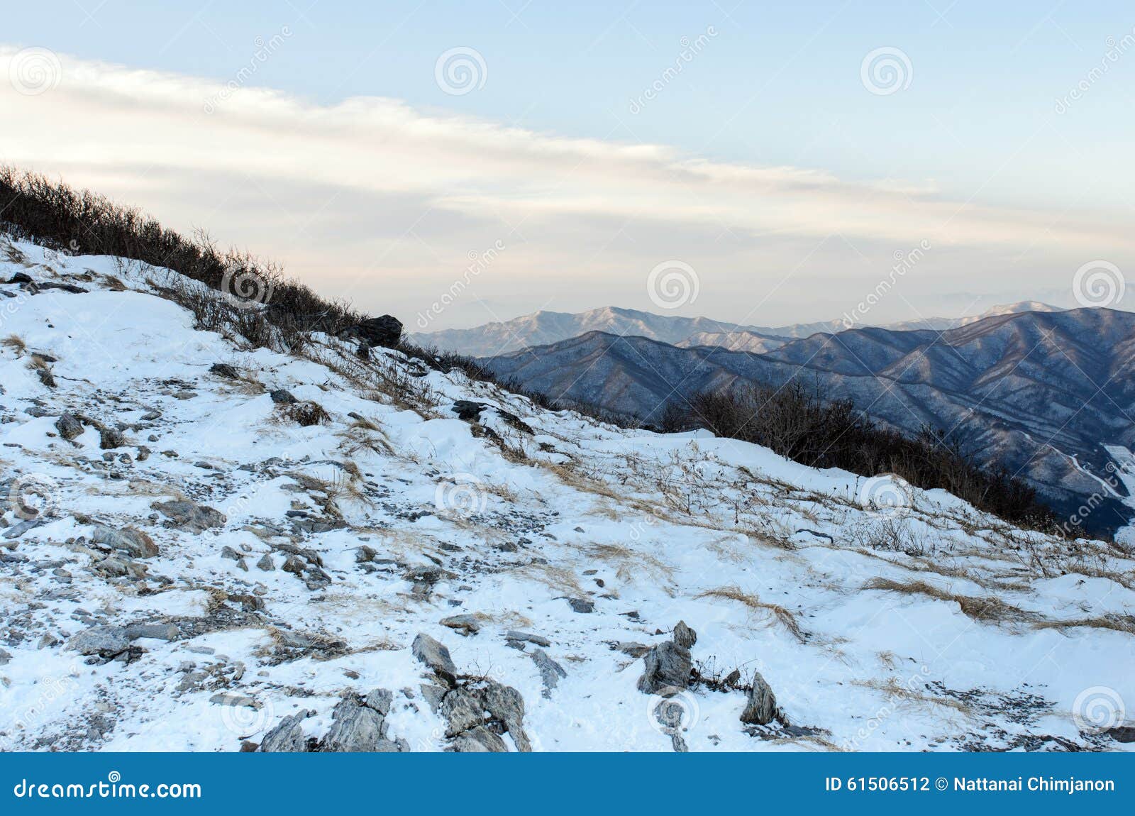 Winter Landscape Snow Hill in Korea Stock Photo Image of journey