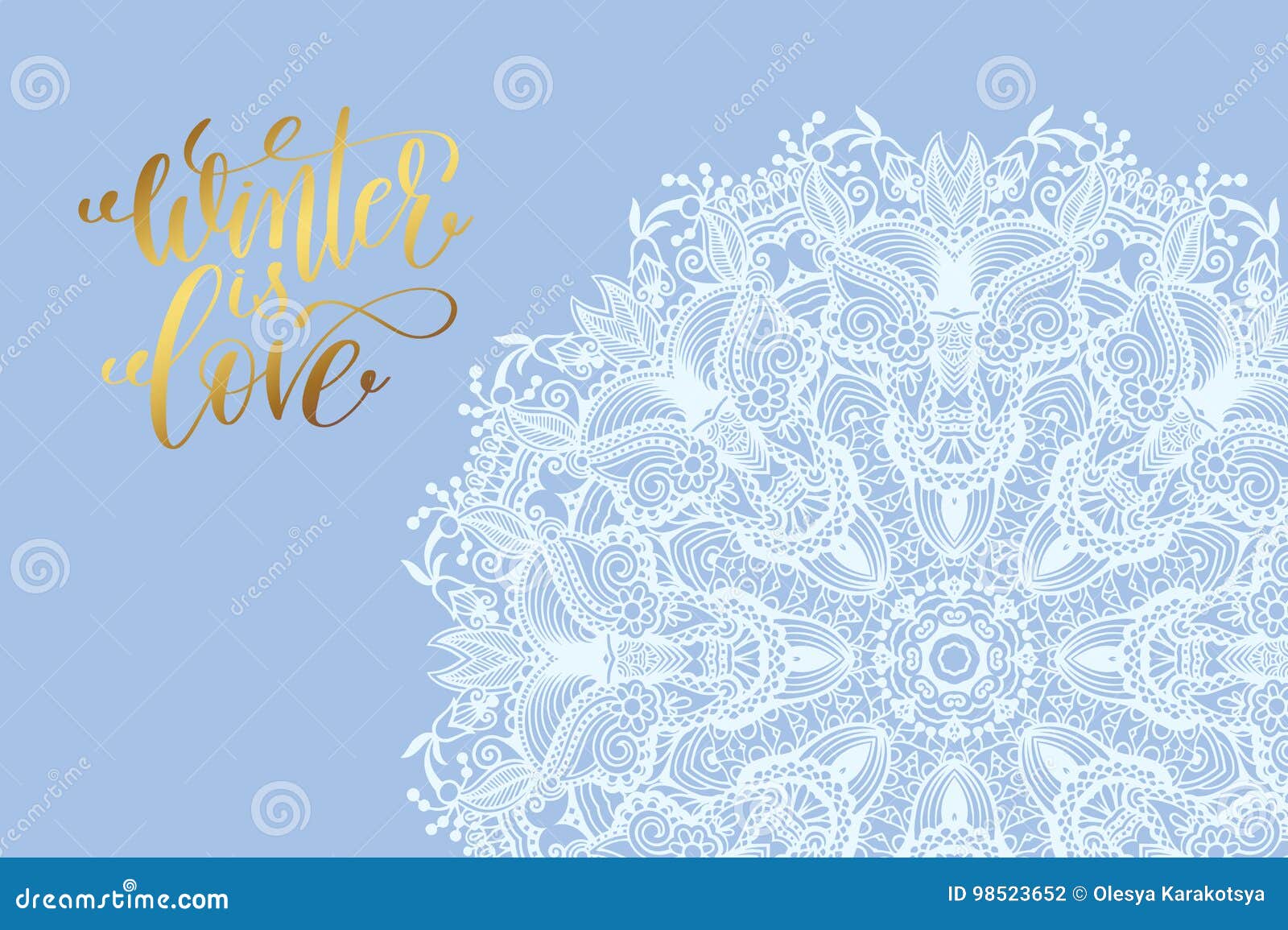Download Winter Love Poster, White Snowflake On Blue Background Stock Vector - Illustration of february ...