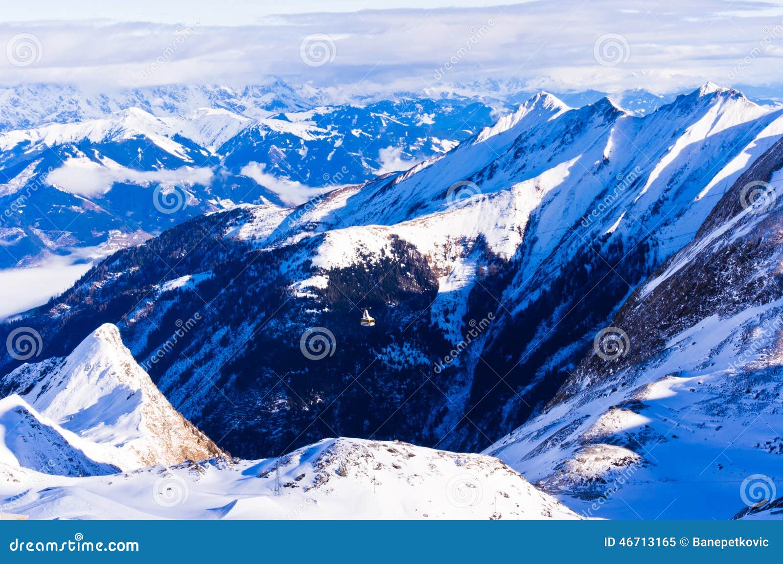 Winter Morning at Austrian Alps from the Top of Kaprun Glacier Stock ...