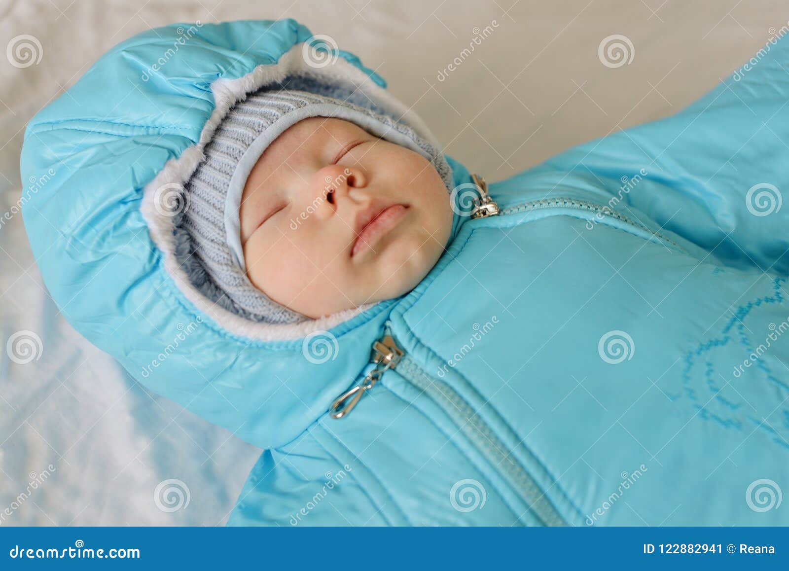 Winter Newborn Baby Wearing Overall Stock Image Image of beauty, life
