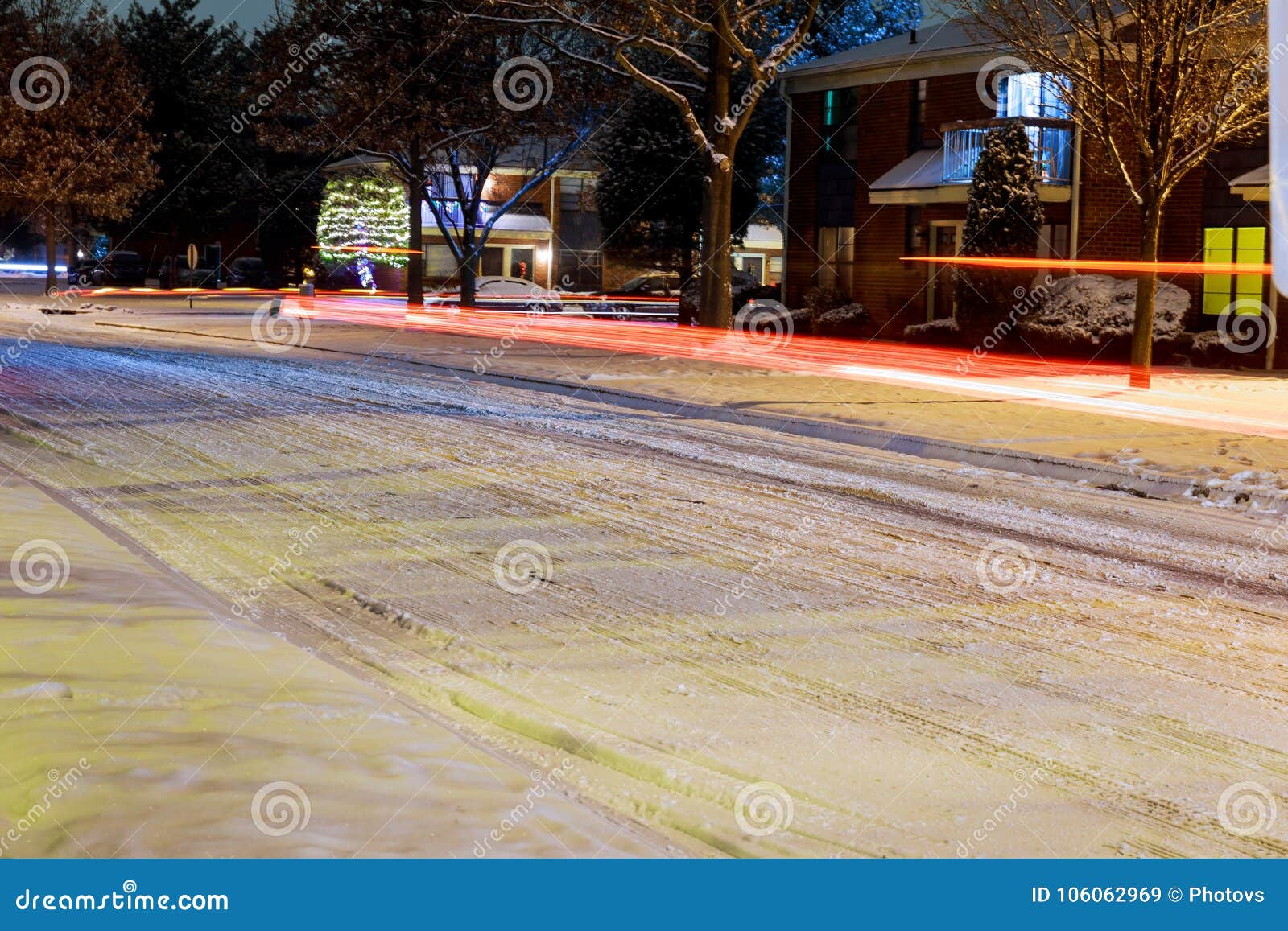 Winter Night Road Snow Background Stock Image - Image of exterior ...