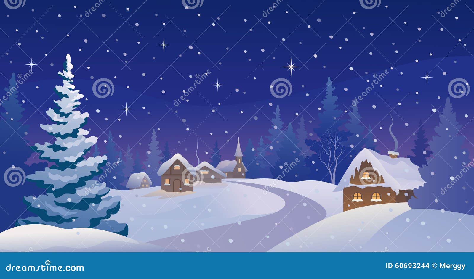 snowy village clipart - photo #18