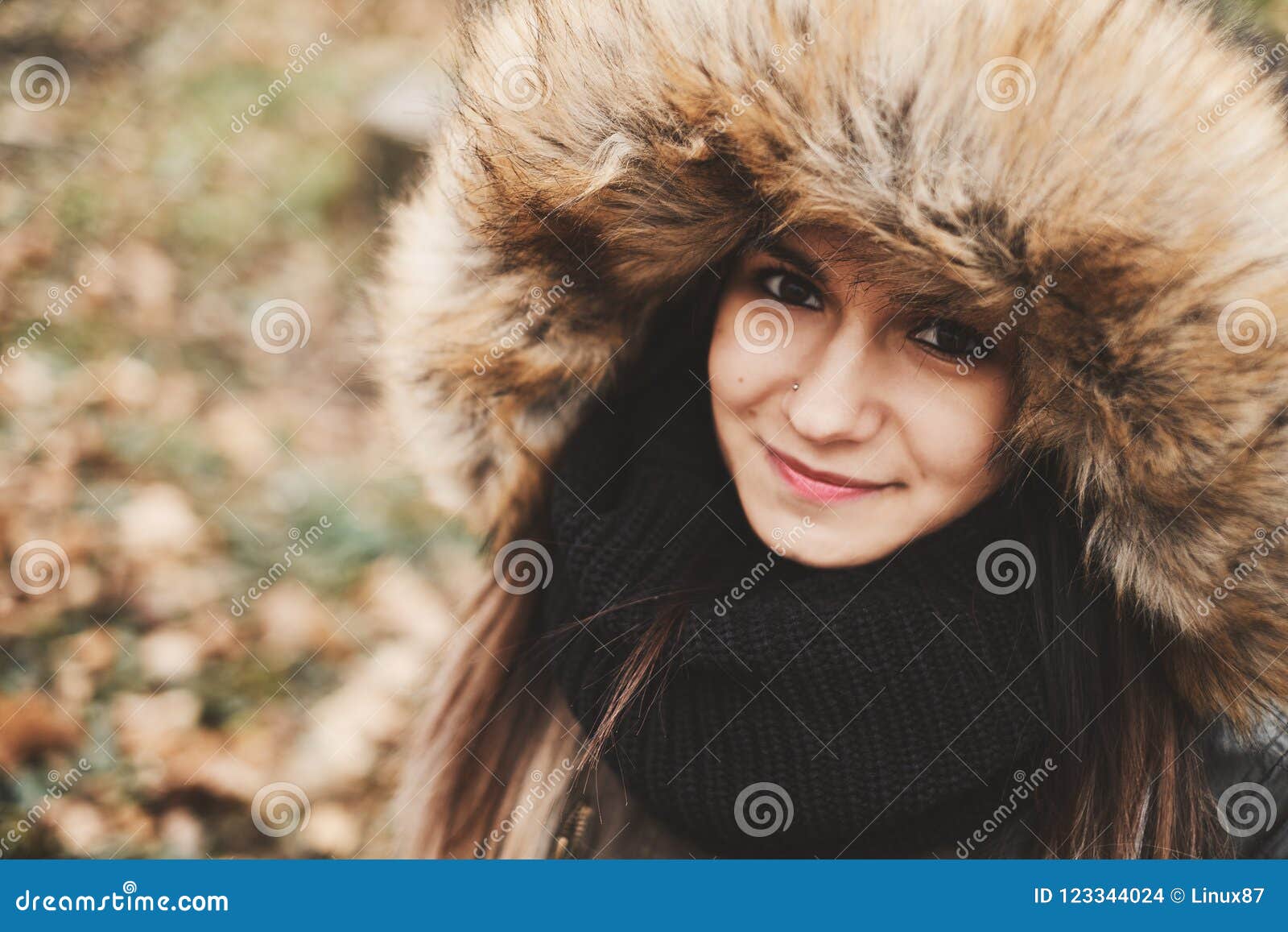 Winter Portrait of Young Woman Stock Photo - Image of holiday ...