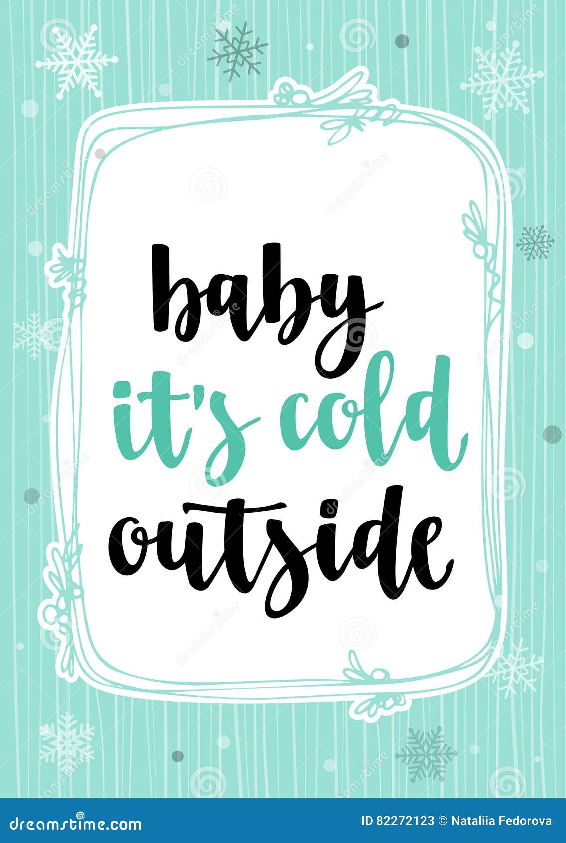 Winter Quote. Modern Calligraphy Style Handwritten Lettering with Hand ...