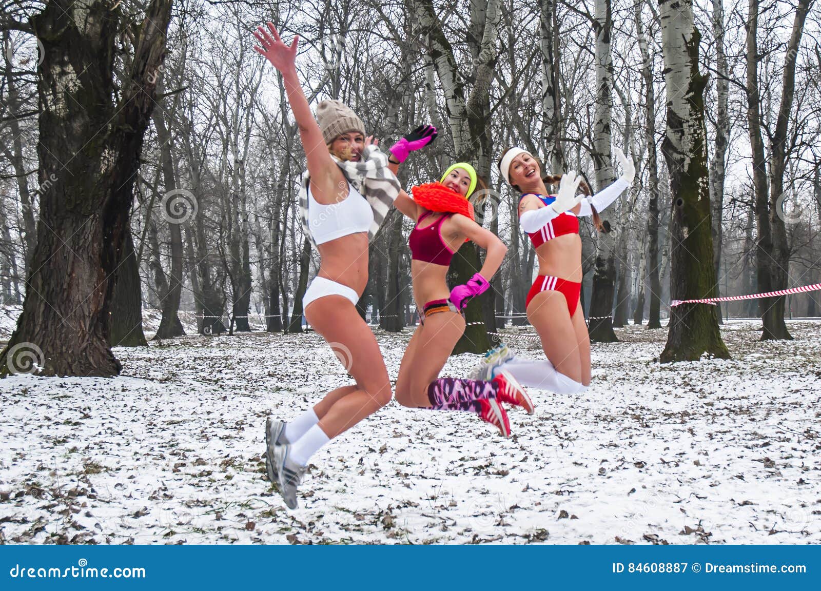 Winter Races in Their Underwear through the Woods in the Snow Editorial  Photography - Image of athlete, activity: 84608887