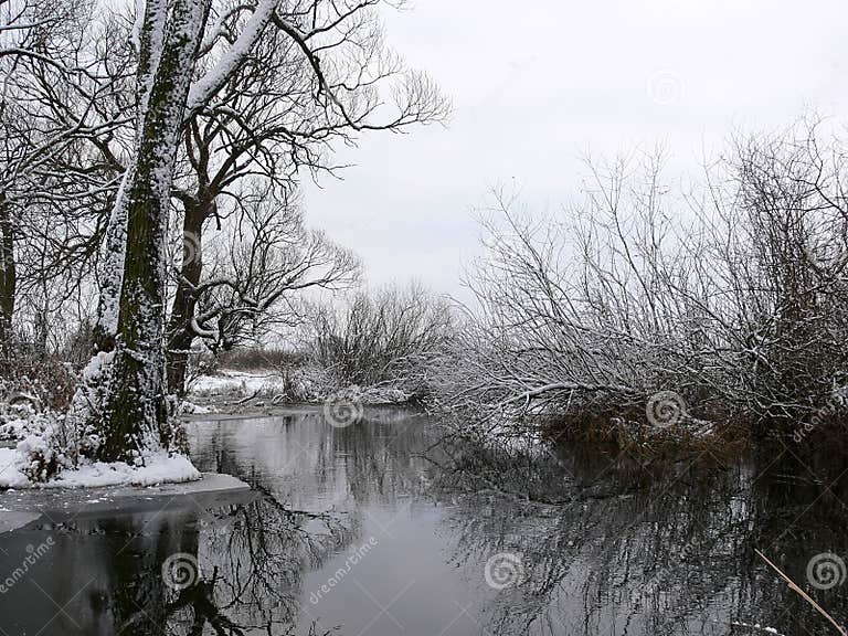 Winter by the river stock image. Image of path, road, myth 1311061