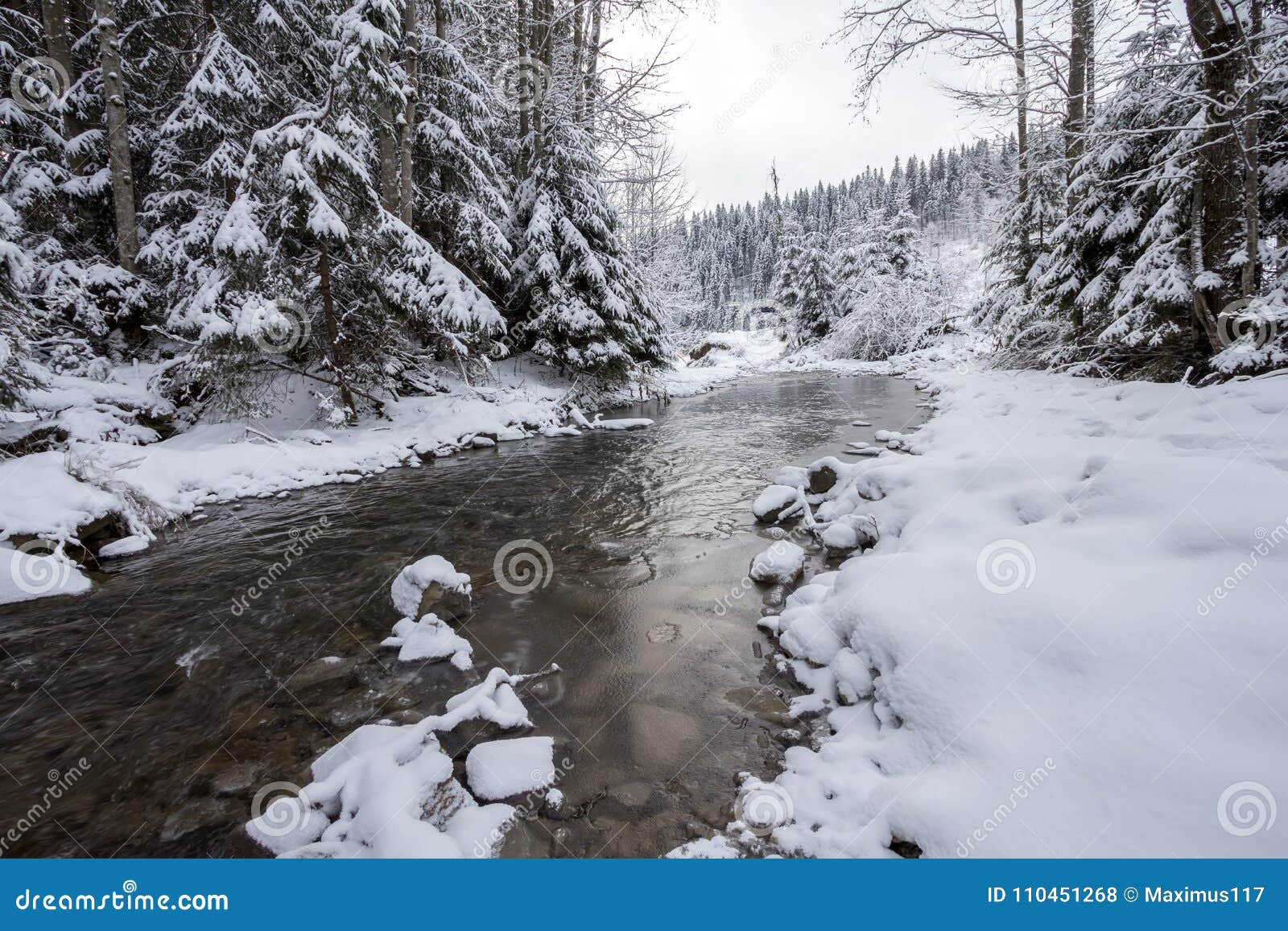 winter river in mountaine