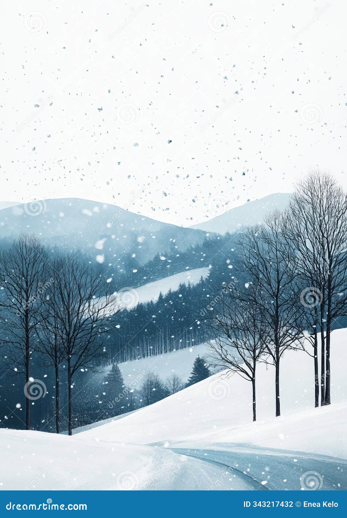 winter's calm: a minimalist snowy scene