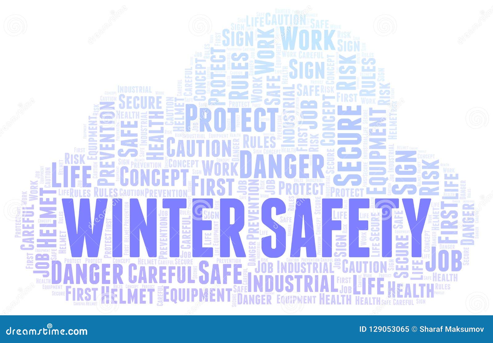 Winter Safety word cloud. stock illustration. Illustration of