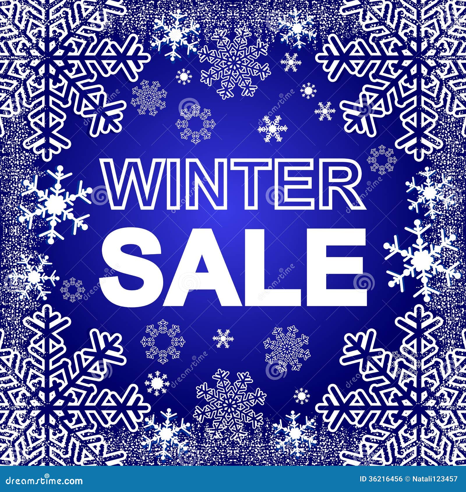Winter Sale on a Blue Background. Stock Vector Illustration of deals