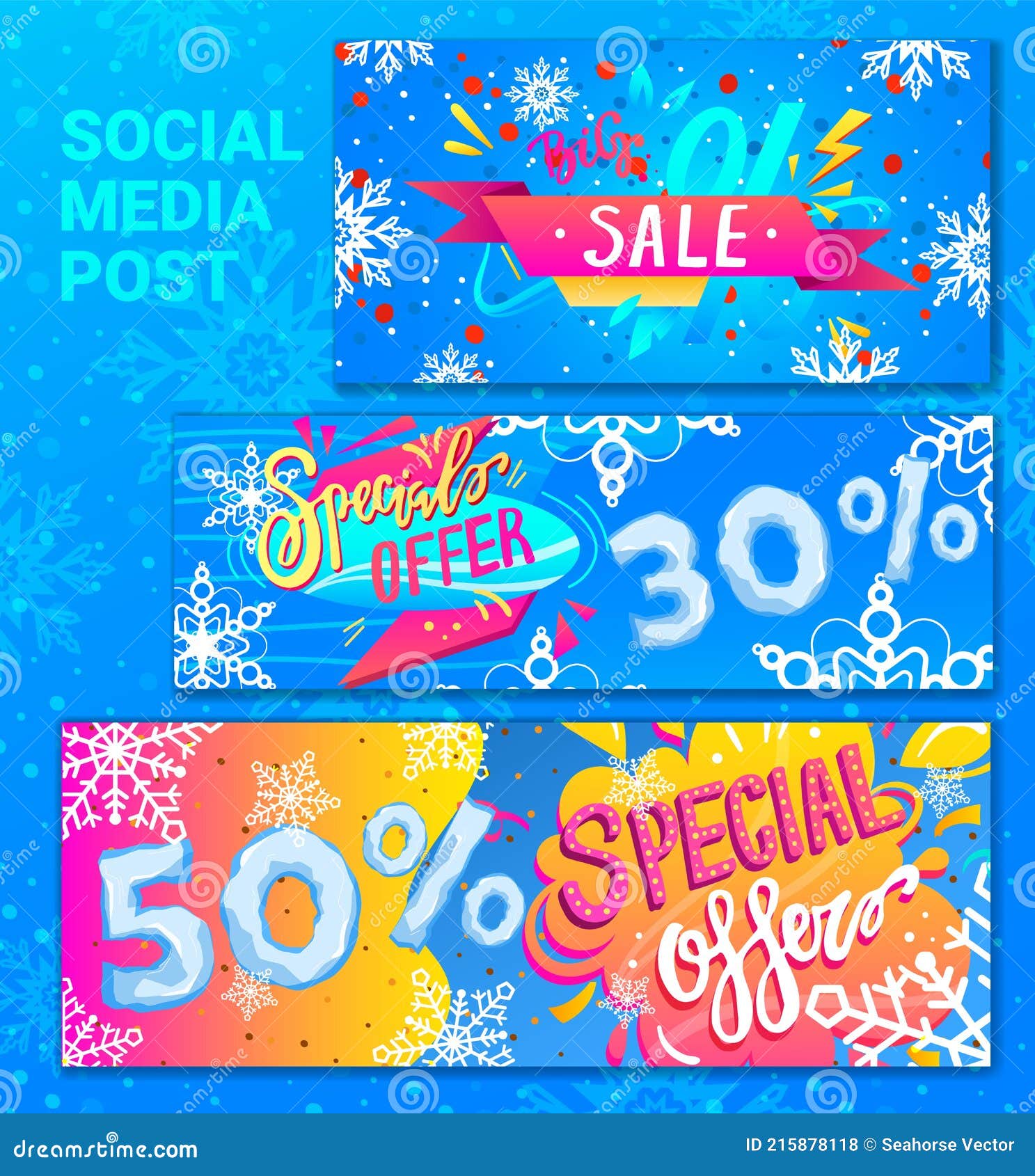 Winter Sales Vector Poster. Discount Poster, Banner Season, Sale