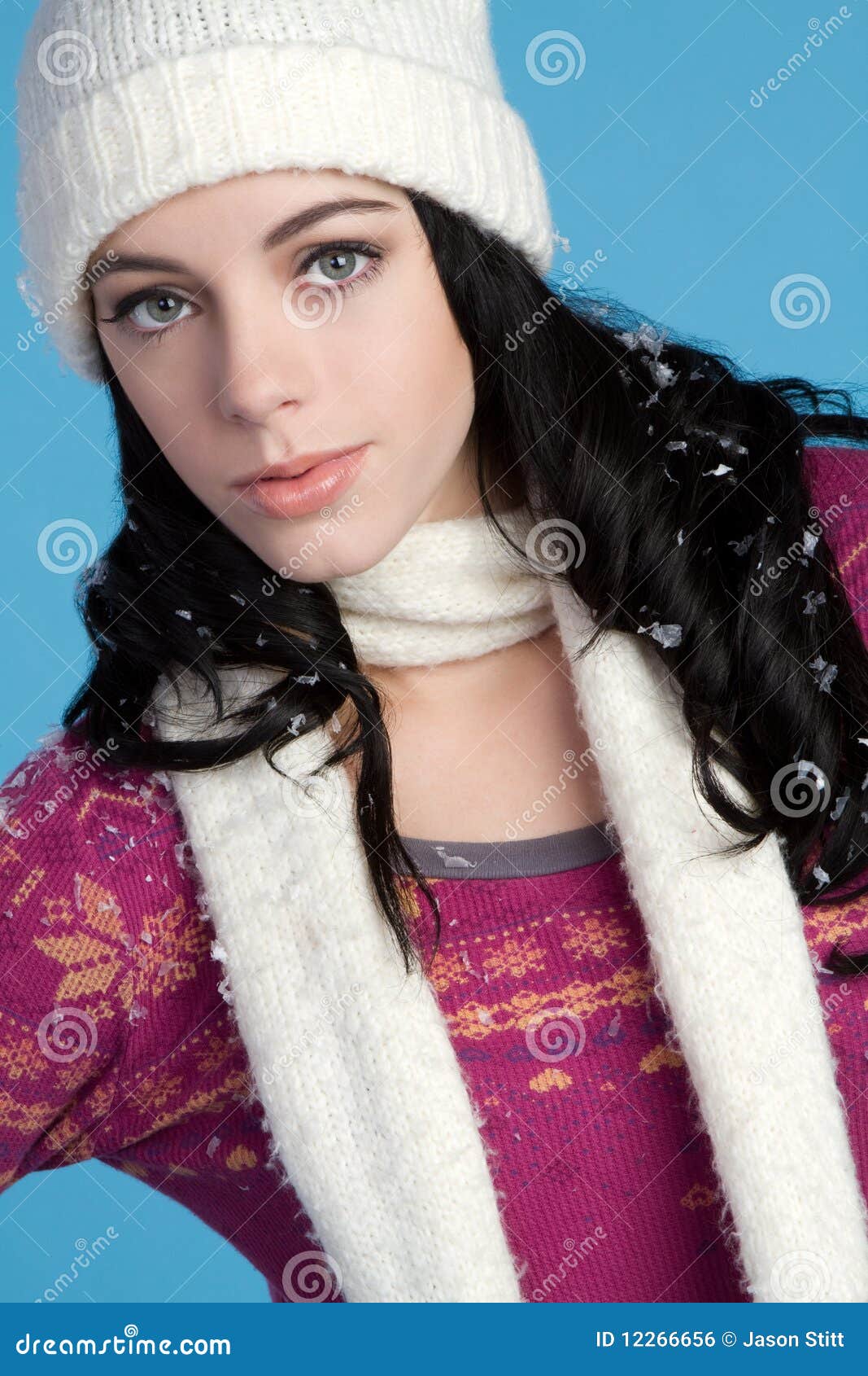 Winter Scarf Girl stock photo. Image of pretty, teenagers 12266656