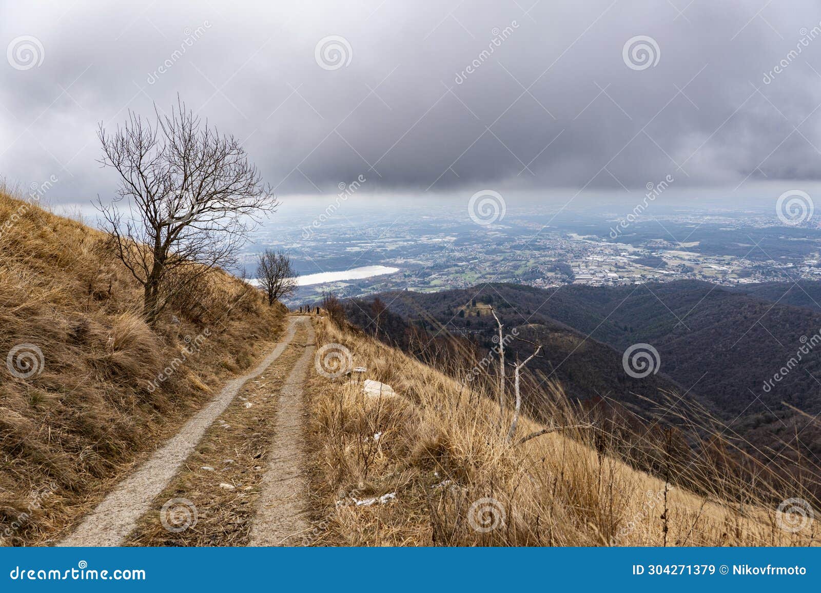 winter scene on bolettone mountain in lombardy