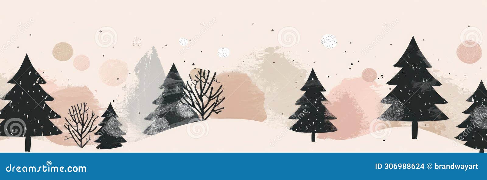 winter scene with snow-covered trees