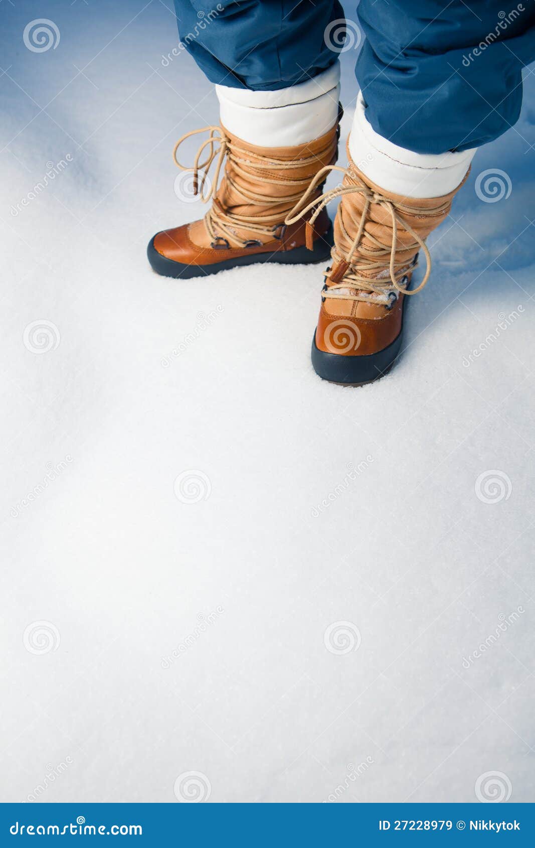 Winter shoes in snow stock image. Image of high, modern 27228979