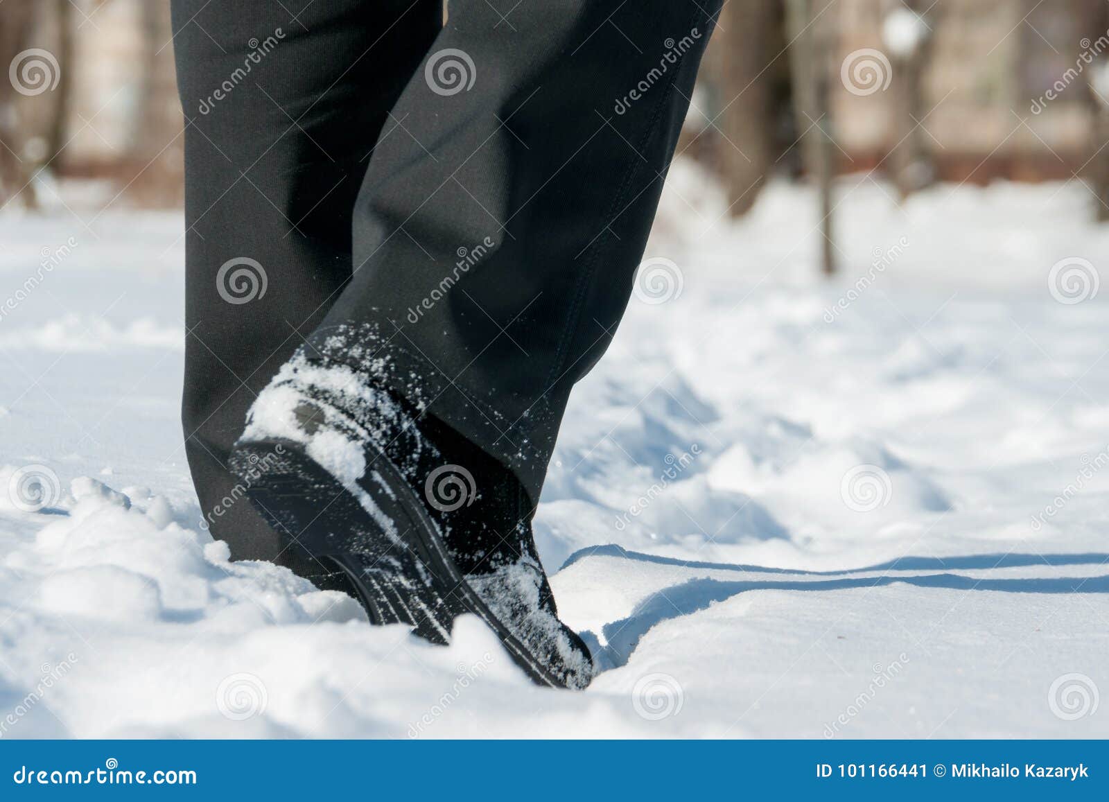 Winter shoes in snow stock image. Image of snowy, person 101166441