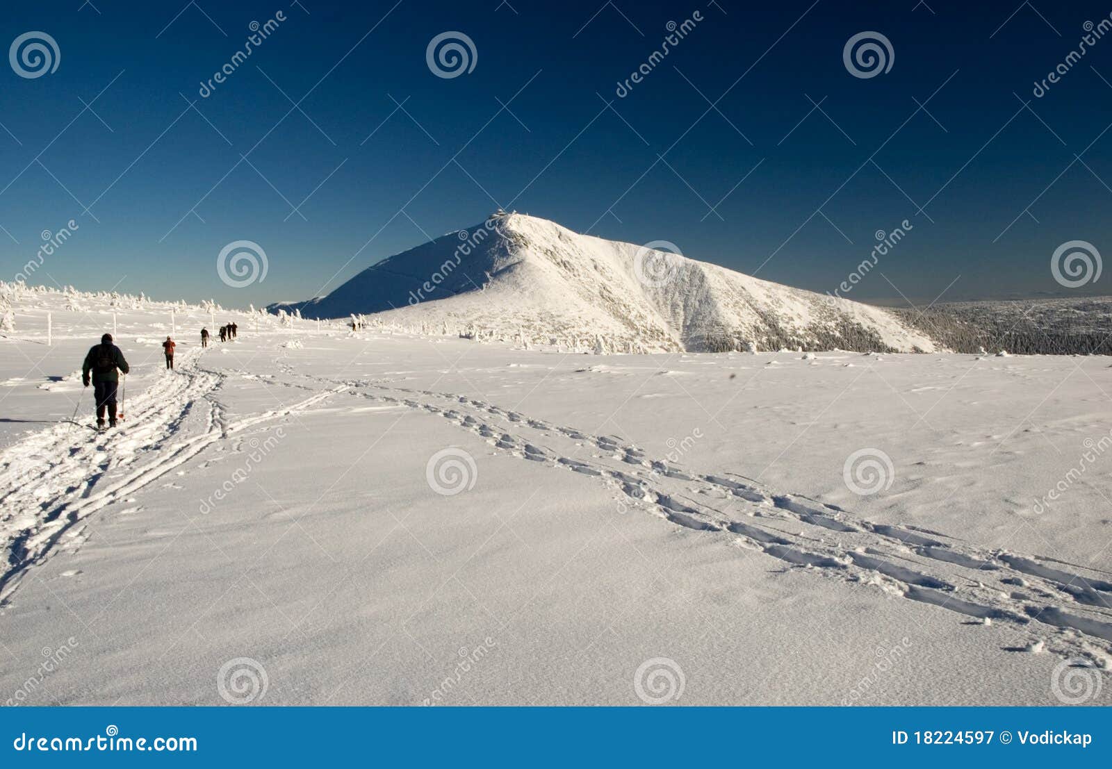 winter skiing trek