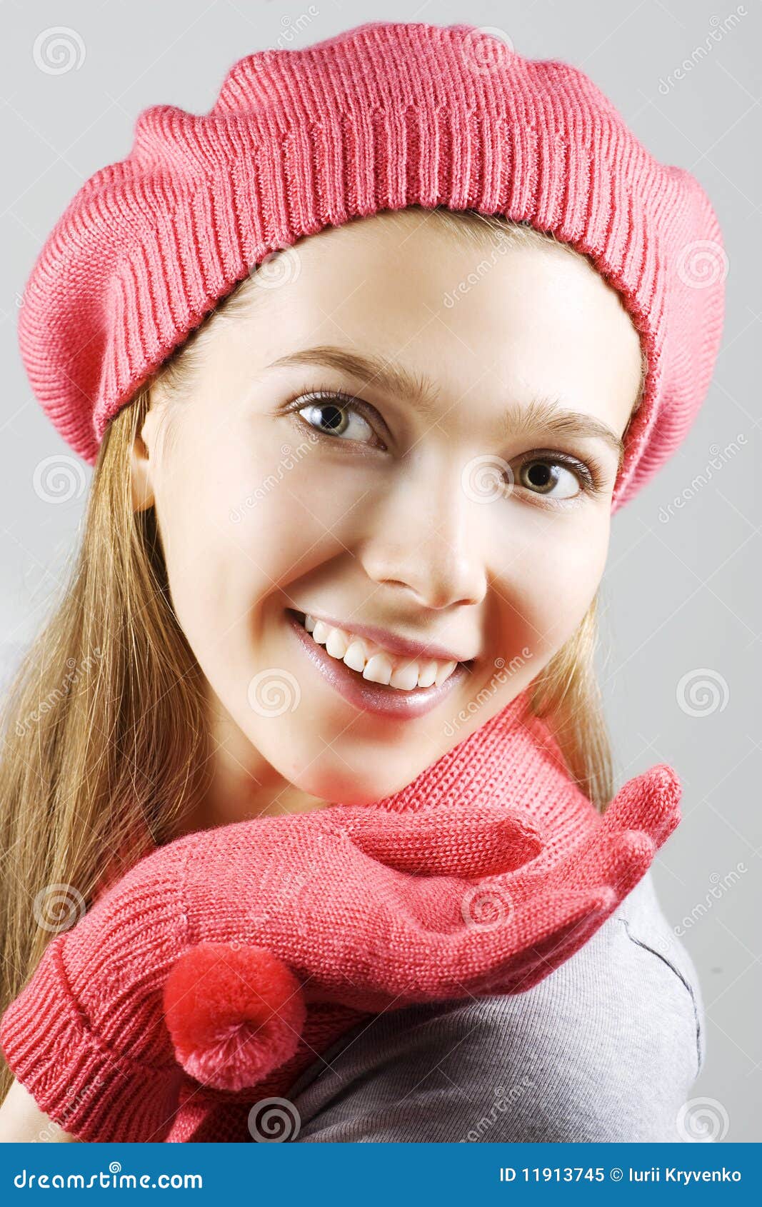 Winter smile stock image. Image of close, female, blue - 11913745