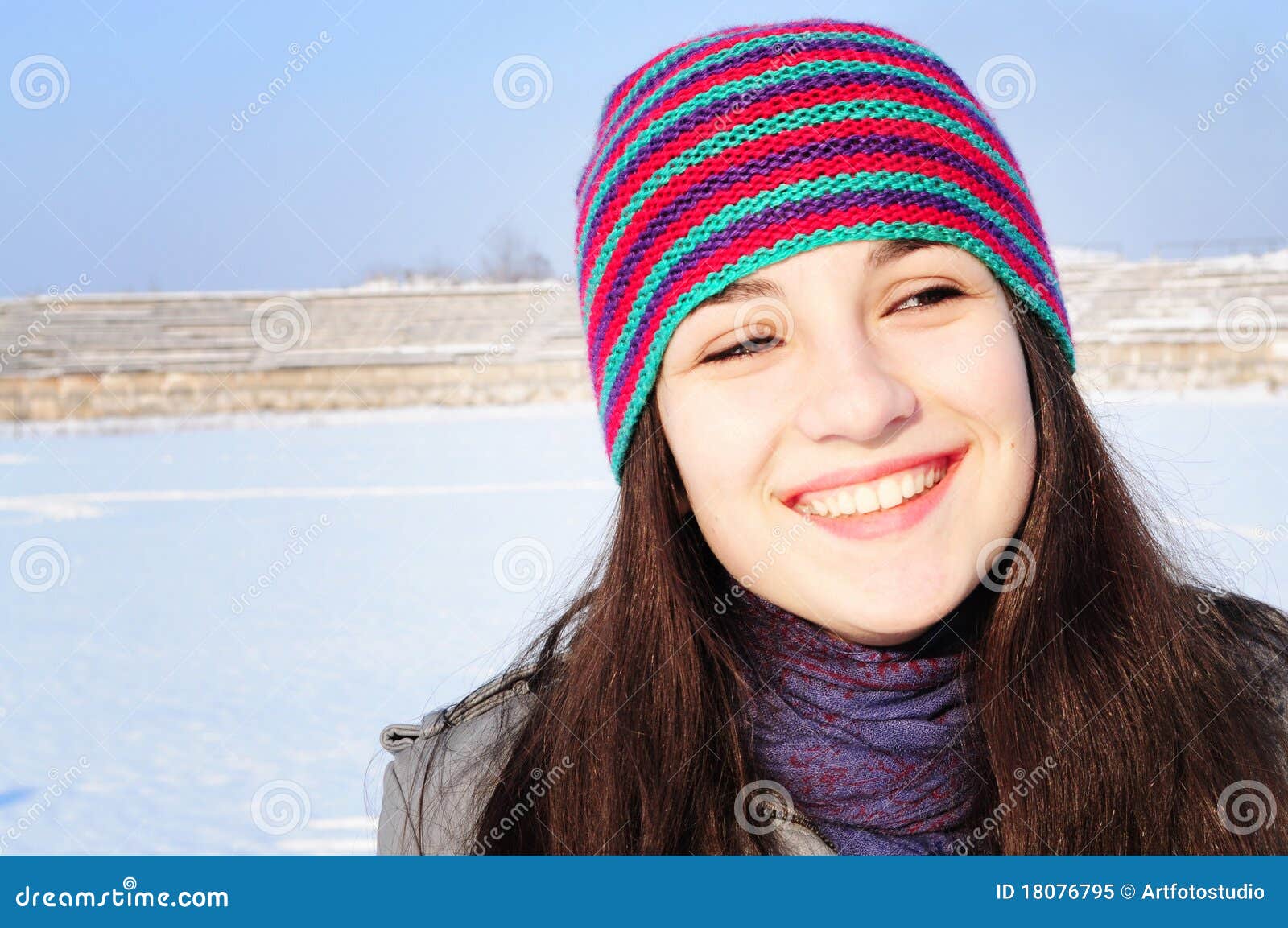 Winter smile stock image. Image of close, laugh, lips - 18076795