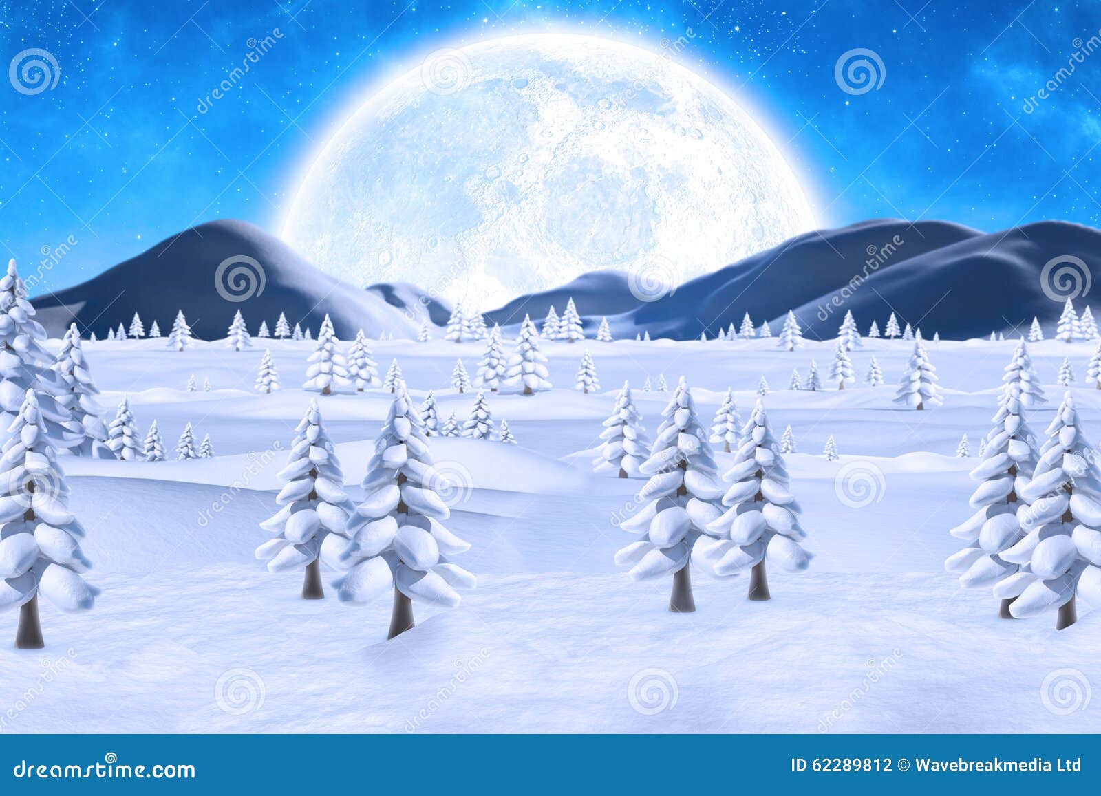 Winter snow scene stock illustration. Illustration of cold - 62289812