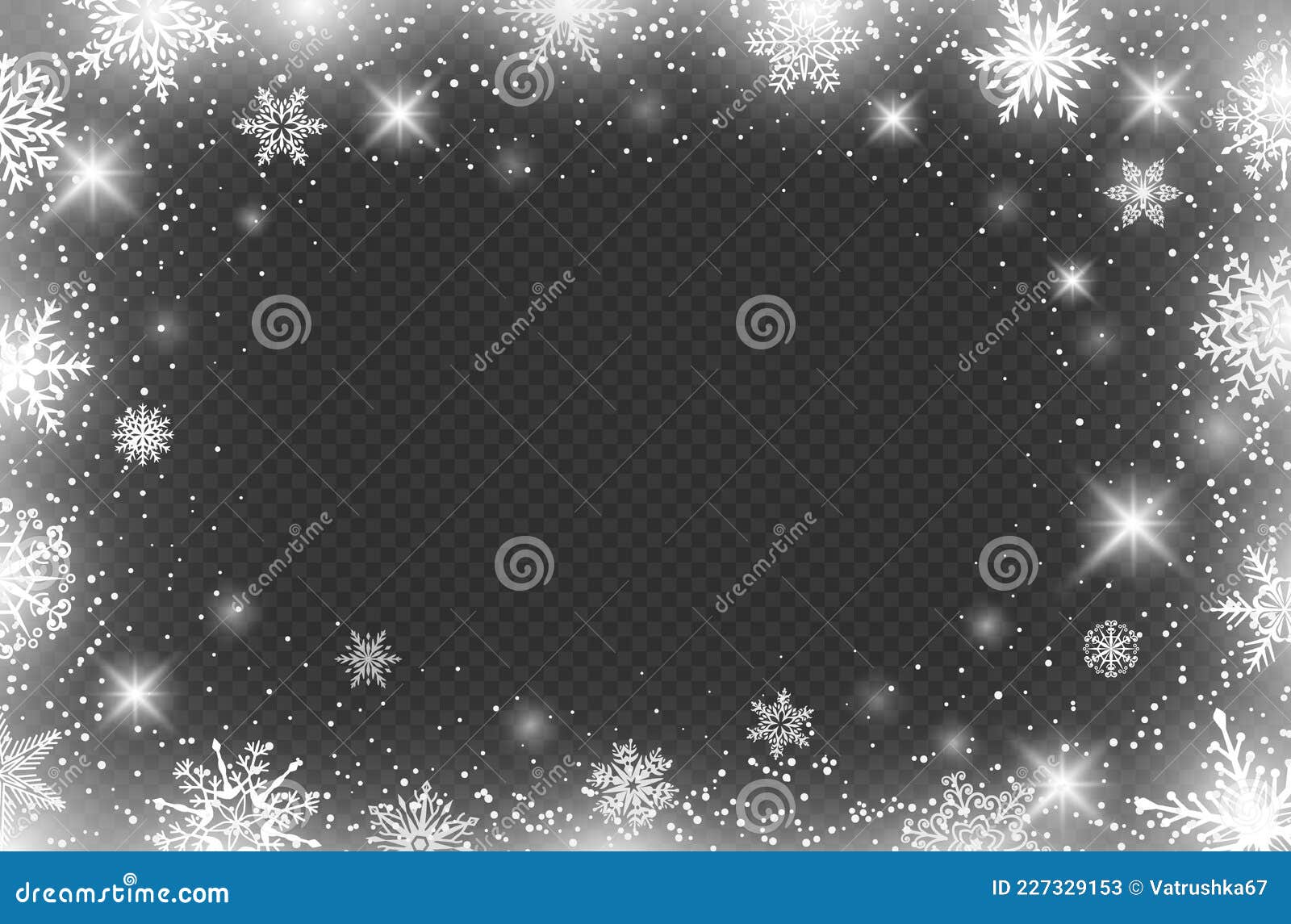 Winter Snowflakes Border, Frozen Frame Borders Effect. Christmas ...