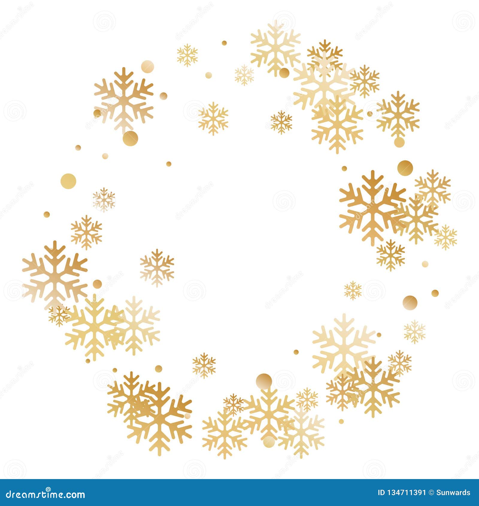 Winter Snowflakes And Circles Border Vector Design Stock Vector
