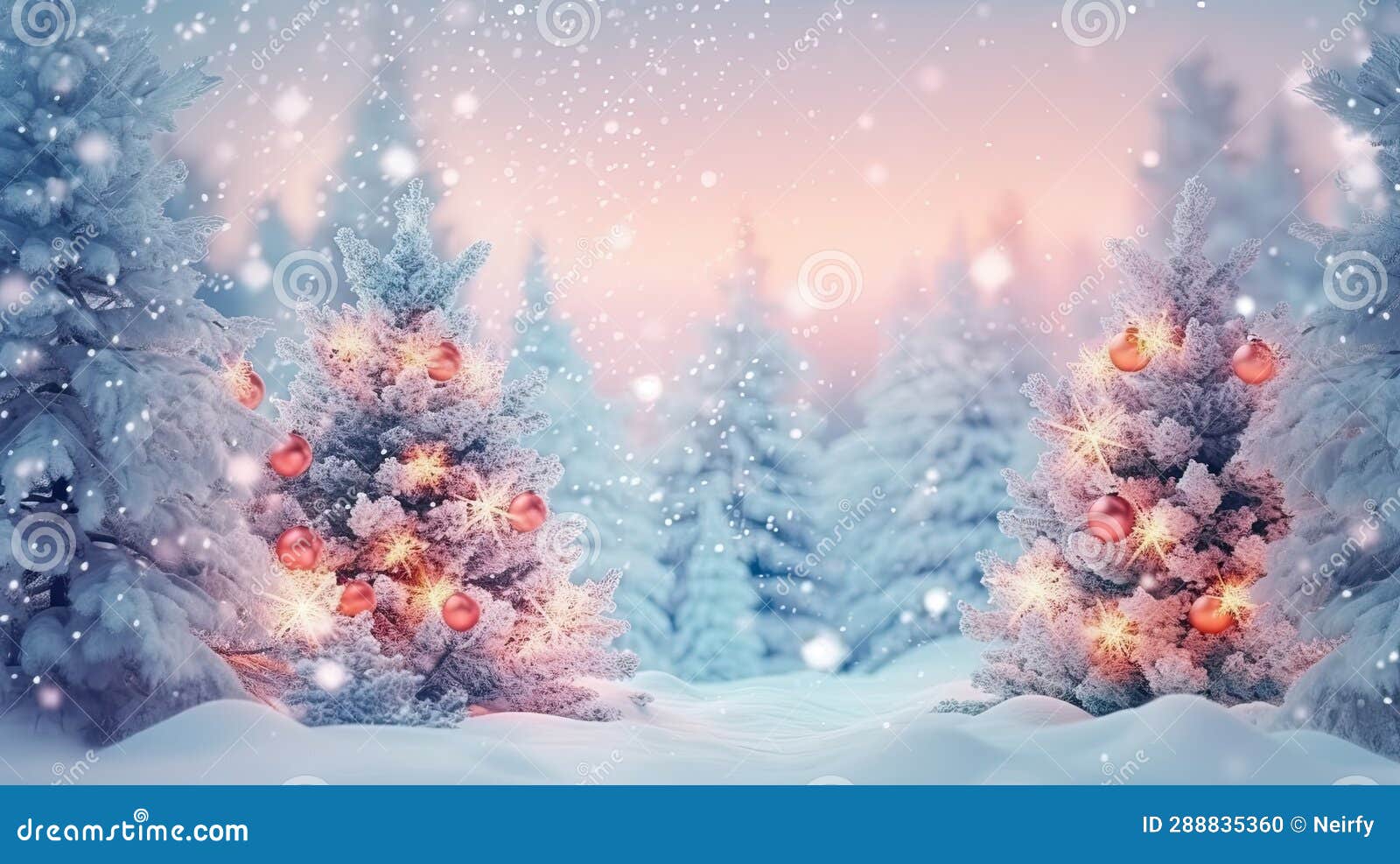 Winter Snowy Forest with Christmas Tree Stock Photo Image of winter