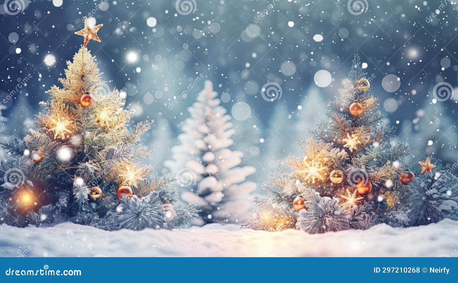 Winter Snowy Forest with Christmas Tree Stock Photo Image of