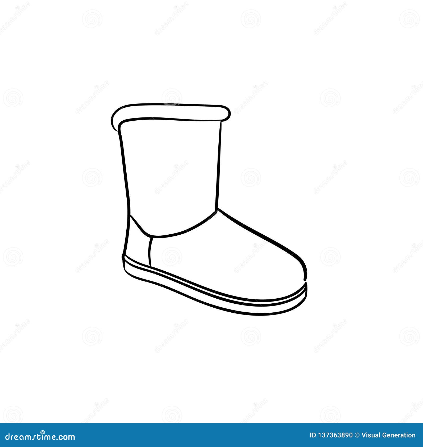 Soft Boot Hand Drawn Outline Doodle Icon. Stock Vector - Illustration ...