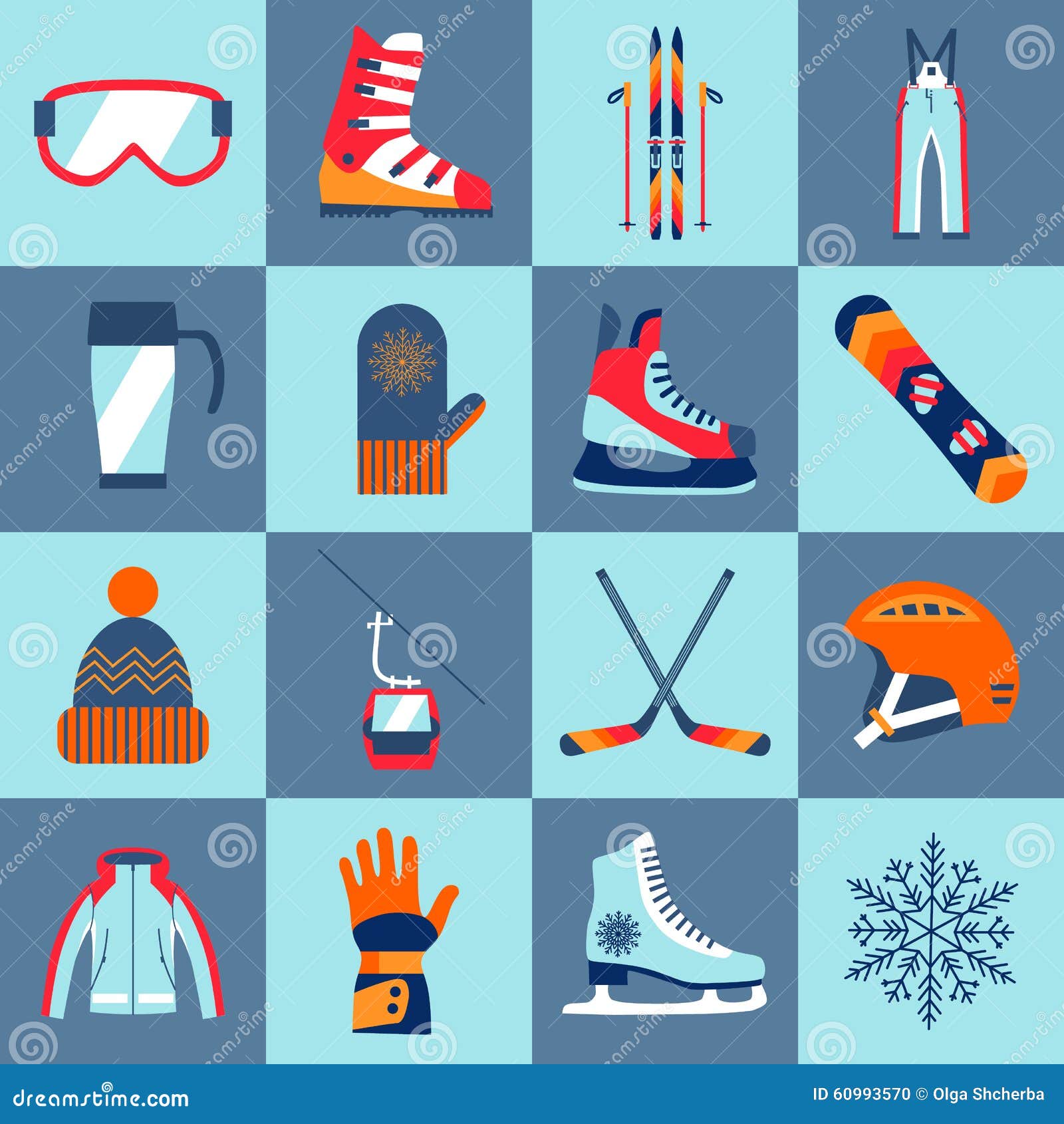 Winter Sport Symbols Cartoon Vector 35928597