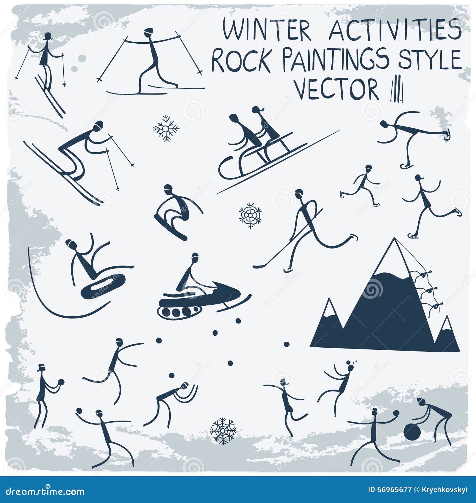 Winter sport set. stock vector. Illustration of background 66965677