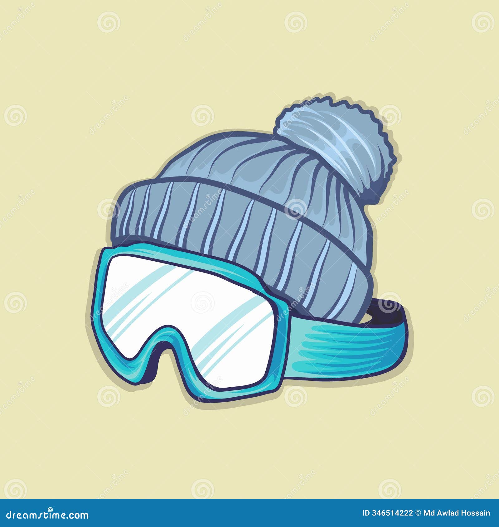 winter sport snowboarding sunglass and hat 