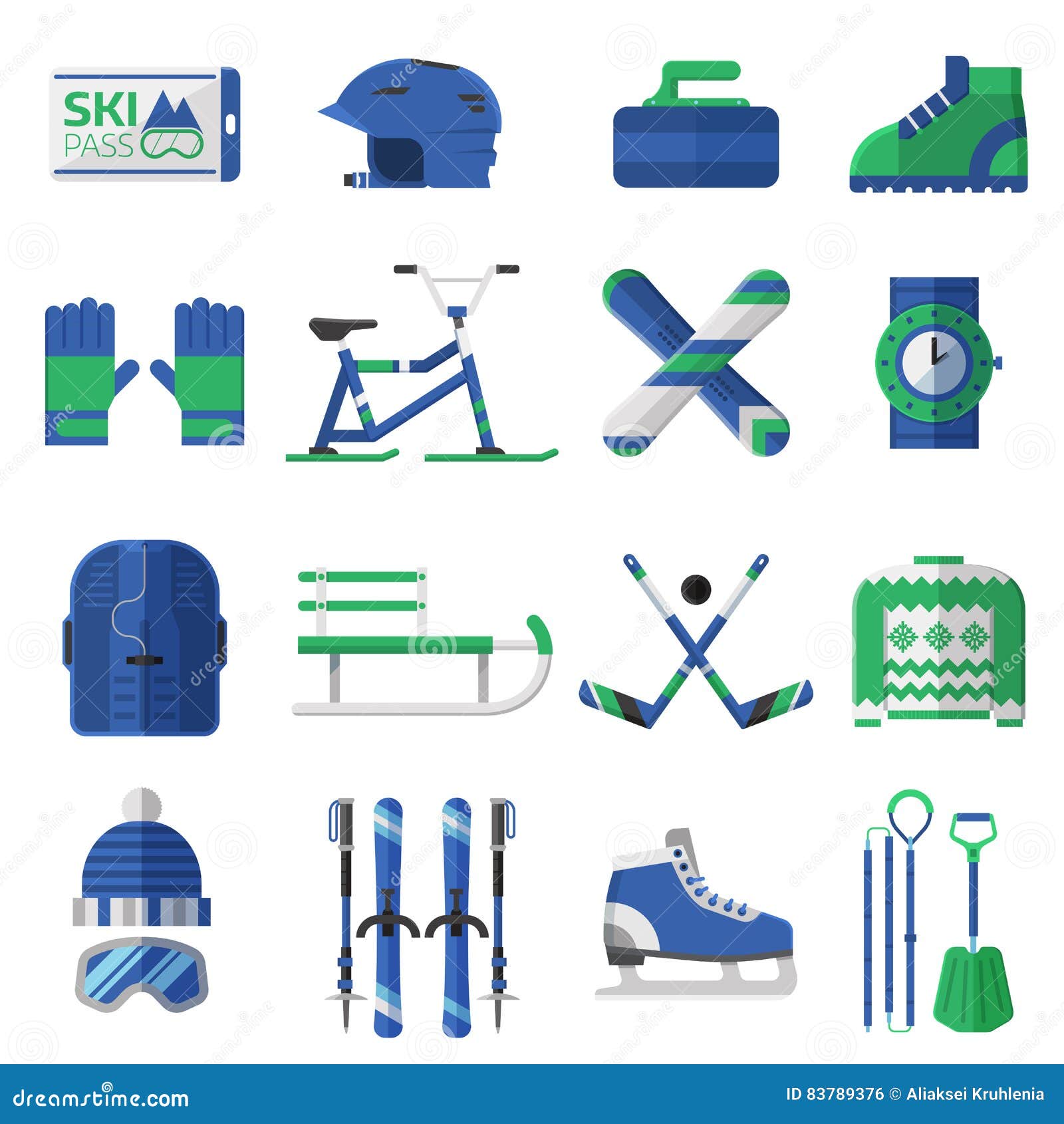 Winter Sports Icons stock illustration. Illustration of game - 83789376