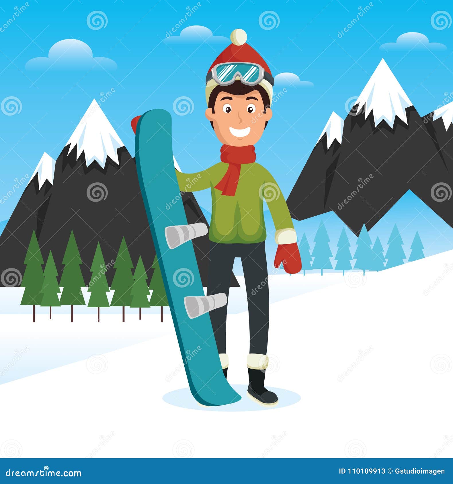 winter sports pepople with snowboard and skis