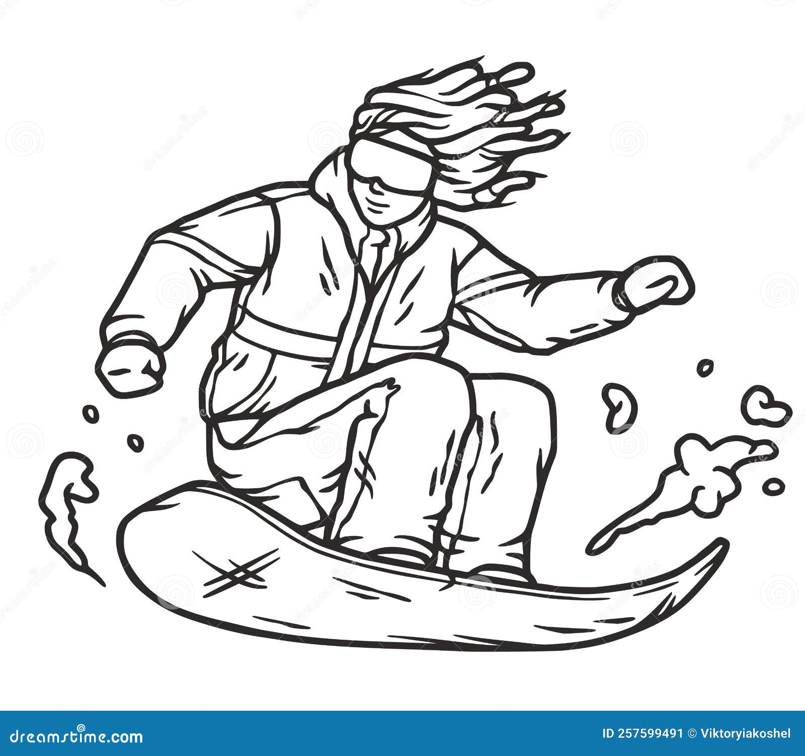 winter sports snowboarder on a snow board