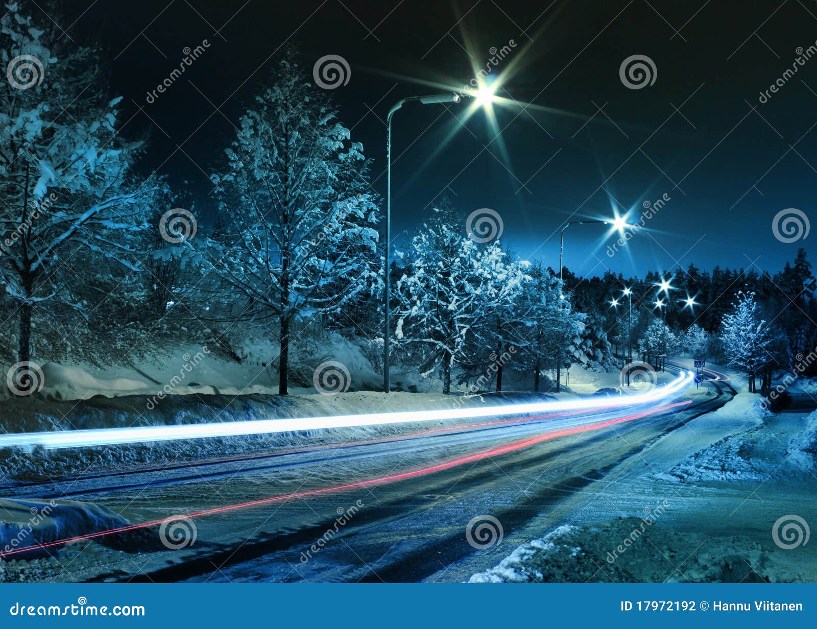 winter street traffic