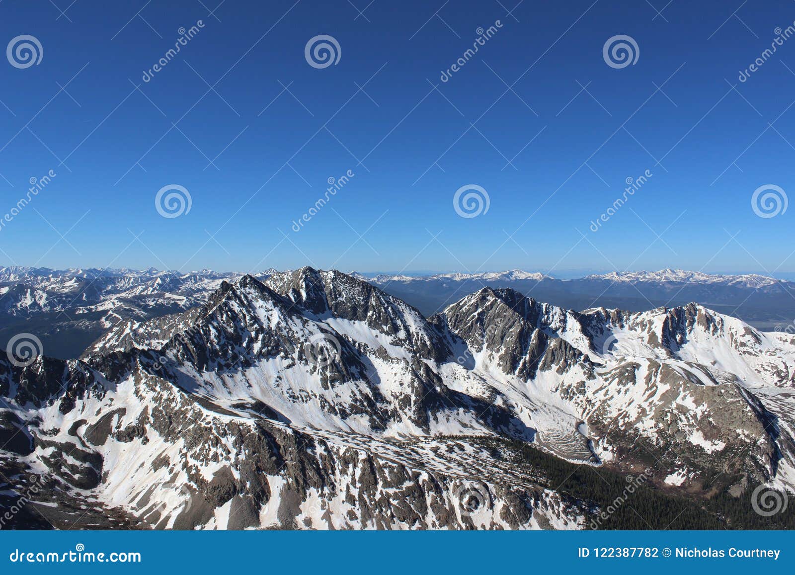 winter summit view from huron peak, colorado rocky mountains