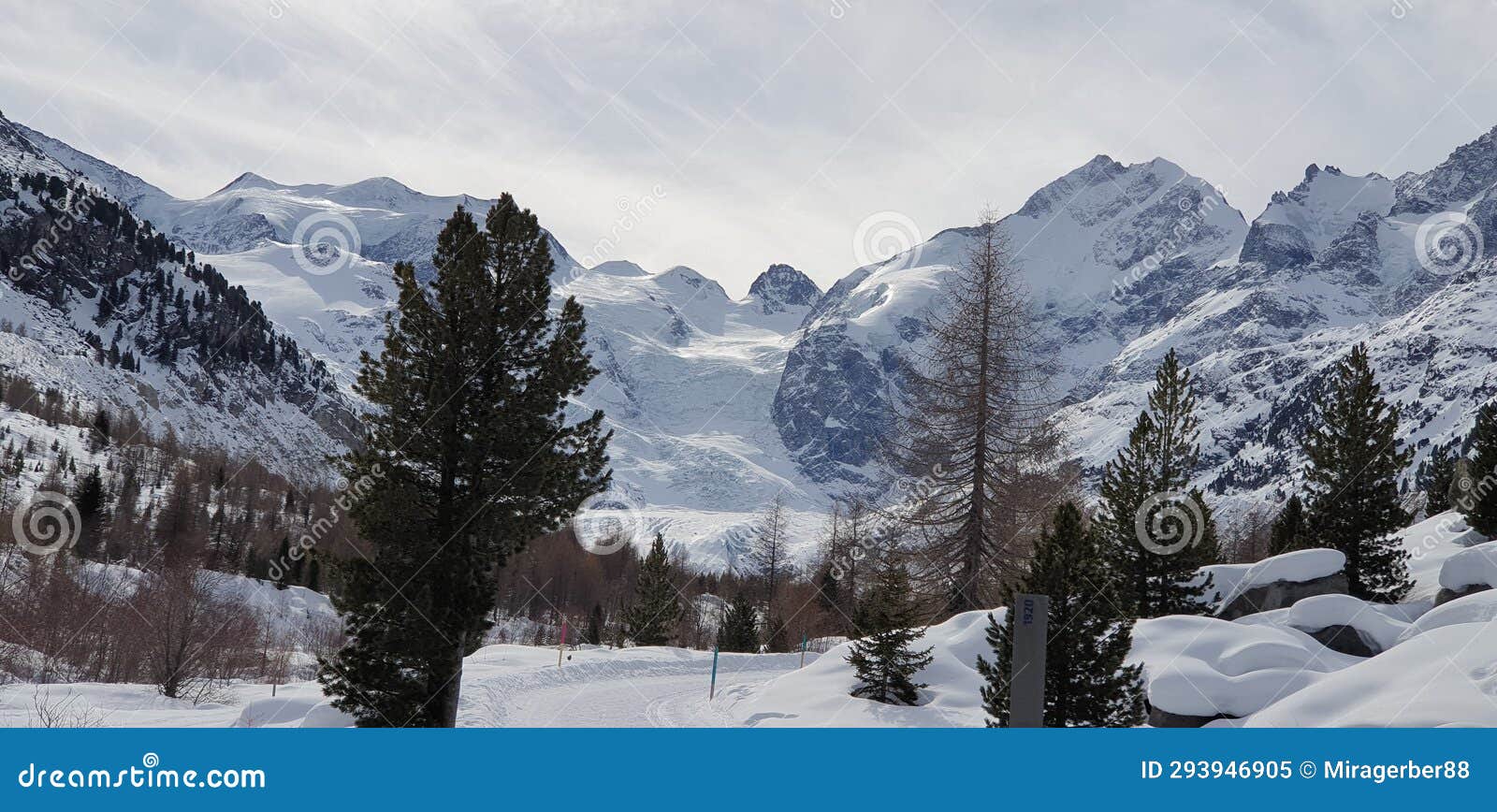 Winter In The Swiss Alps Switzerland Panoramic View Snowy Winter Landscape In The Mountains Winter In The Swiss Alps Switzerland Panoramic View Snowy Winter Landscape In The Mountains