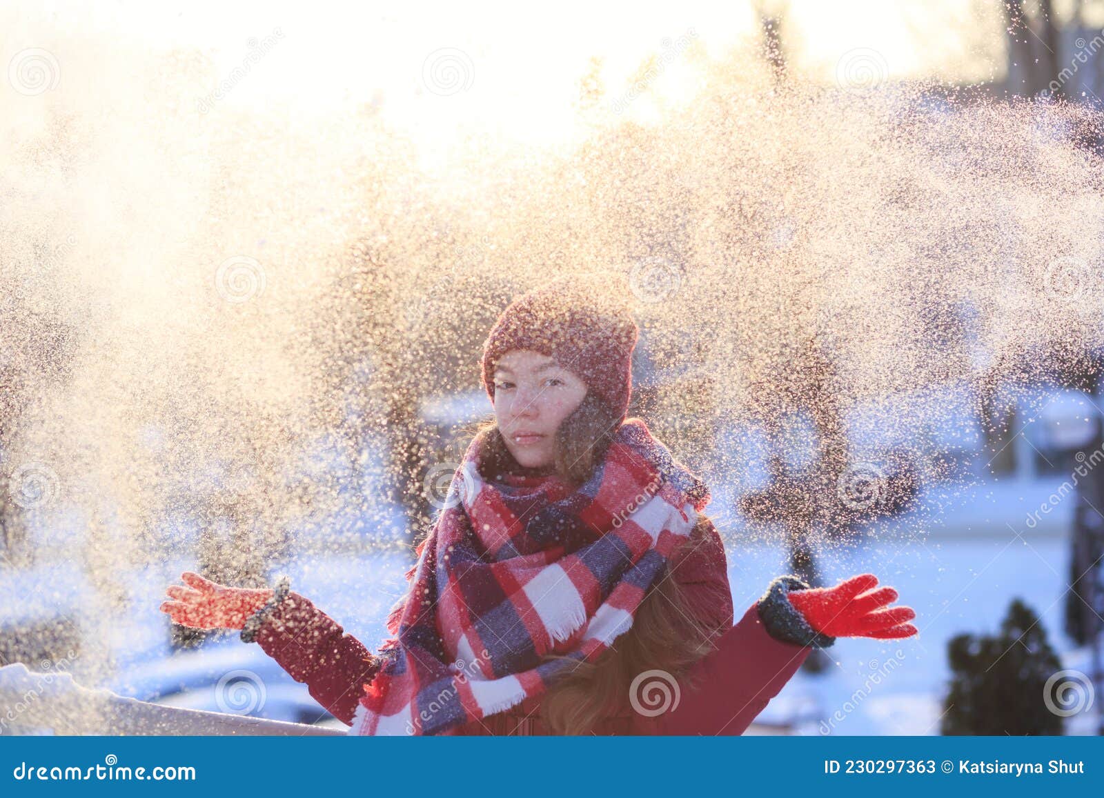 Winter Teen Girl Portrait. Beauty Joyful Model Girl Having Fun in ...