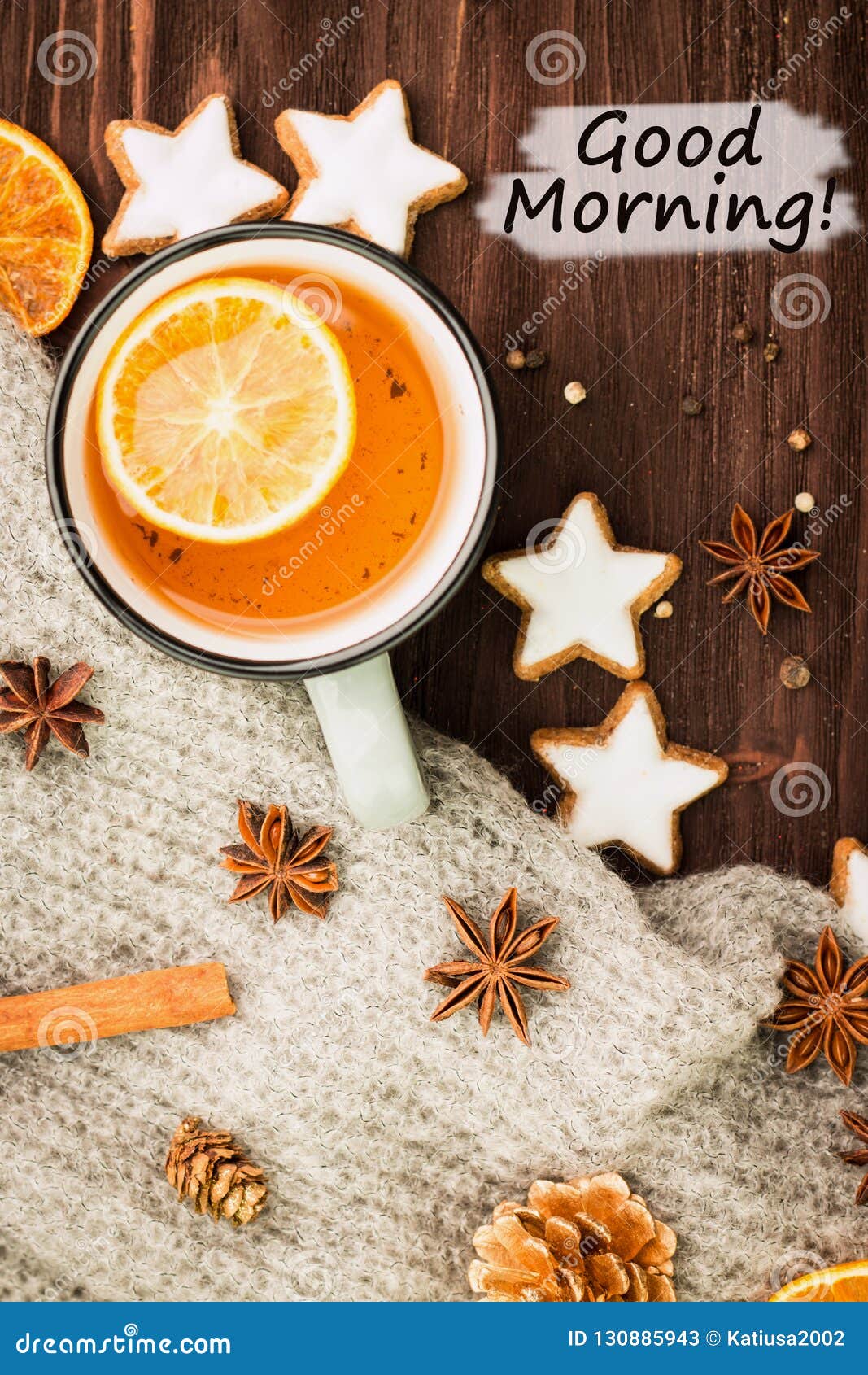 Winter Theme. Hot Tea with Spices, Orange,cinnamon,anise,cookies ...