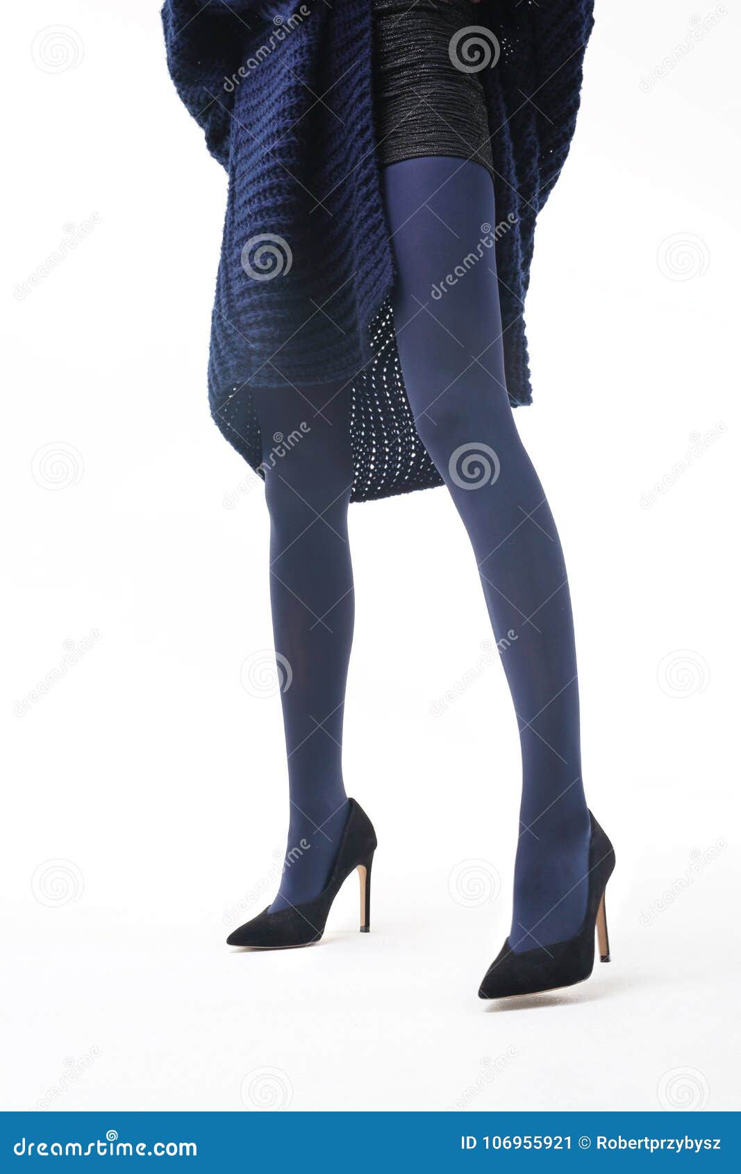 Winter Tights. Legs of a Woman in Pantyhose Stock Image - Image of