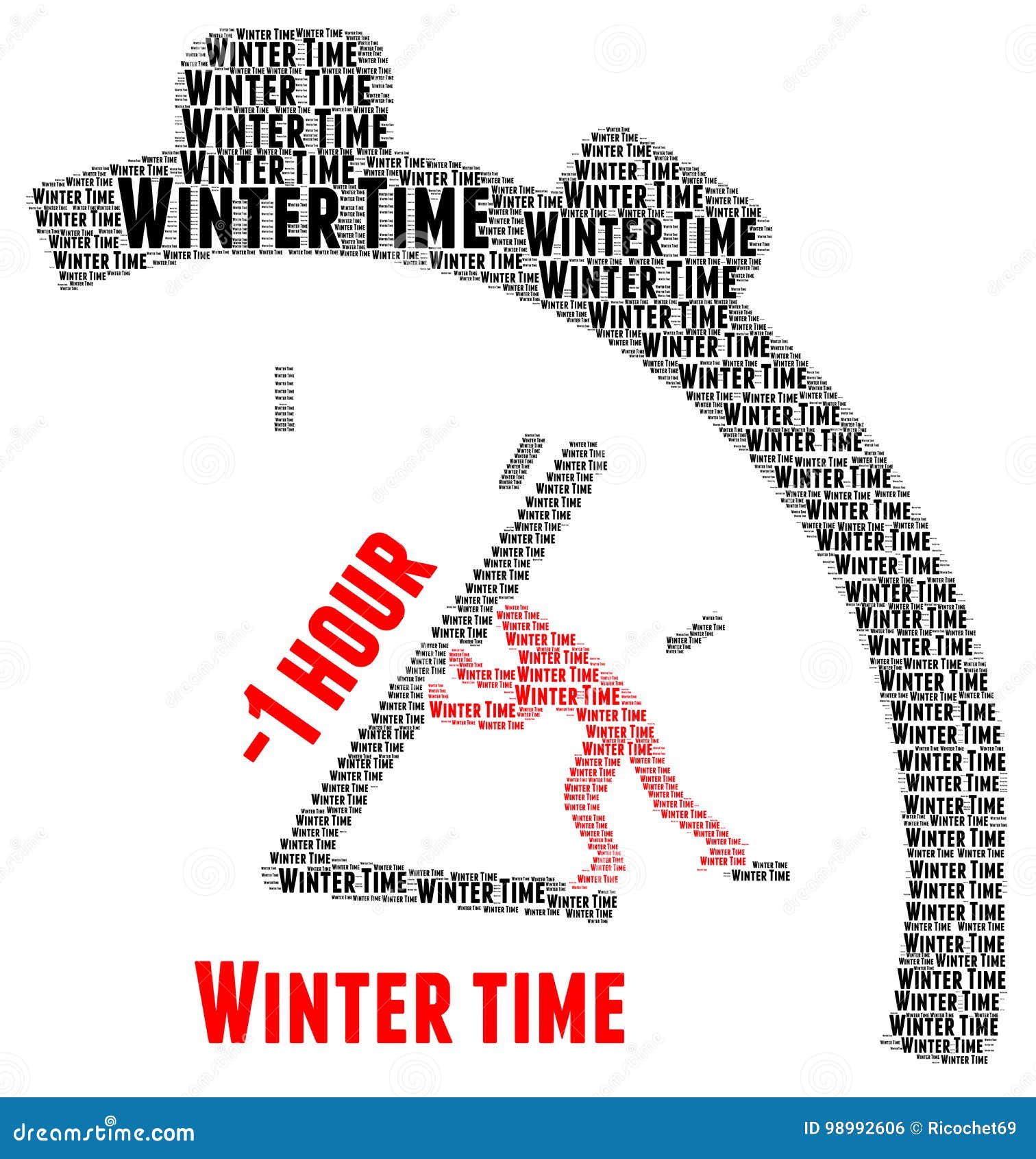Winter time change stock illustration. Illustration of concept 98992606
